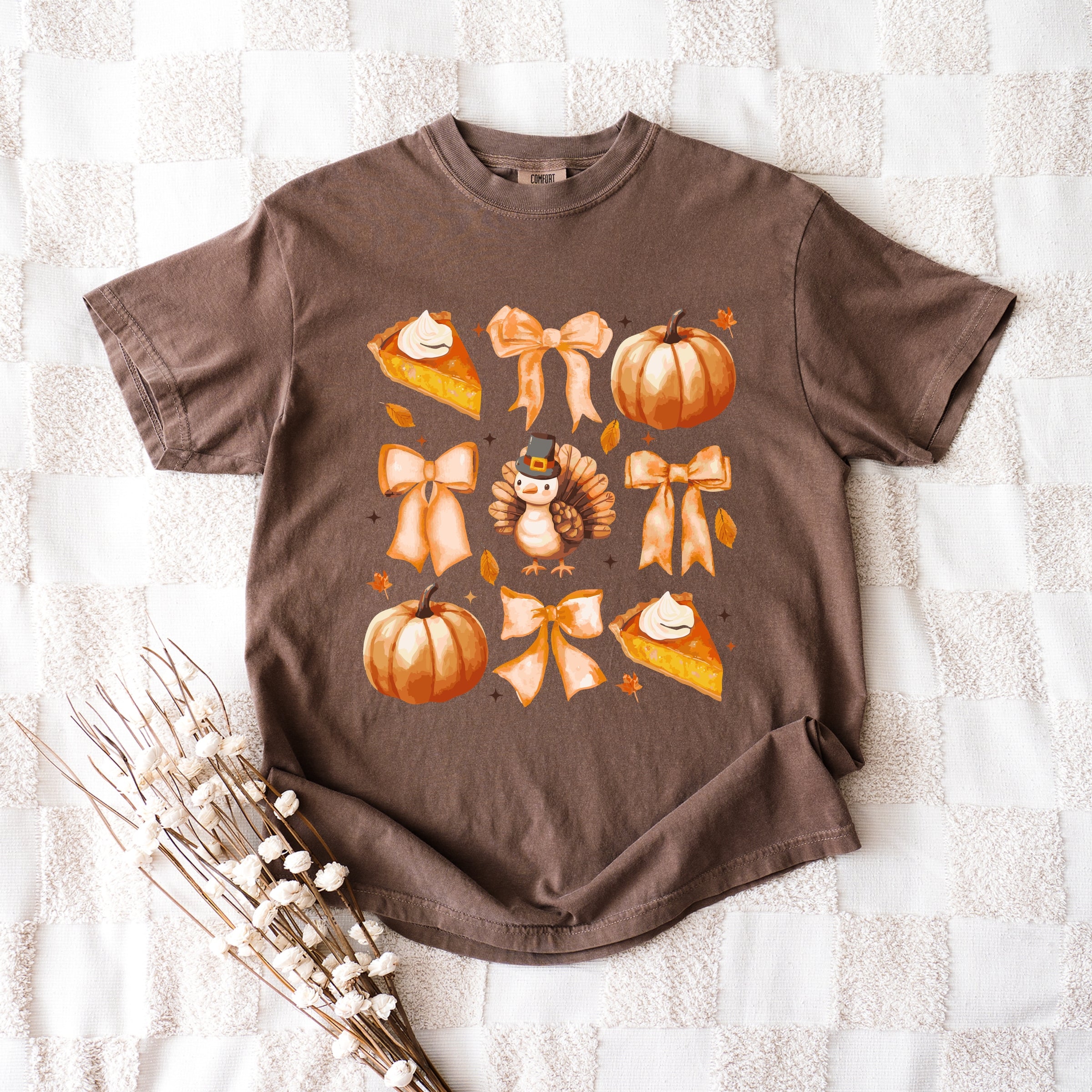 Coquette Turkey Pie - Women's Garment Dyed Graphic T-Shirt