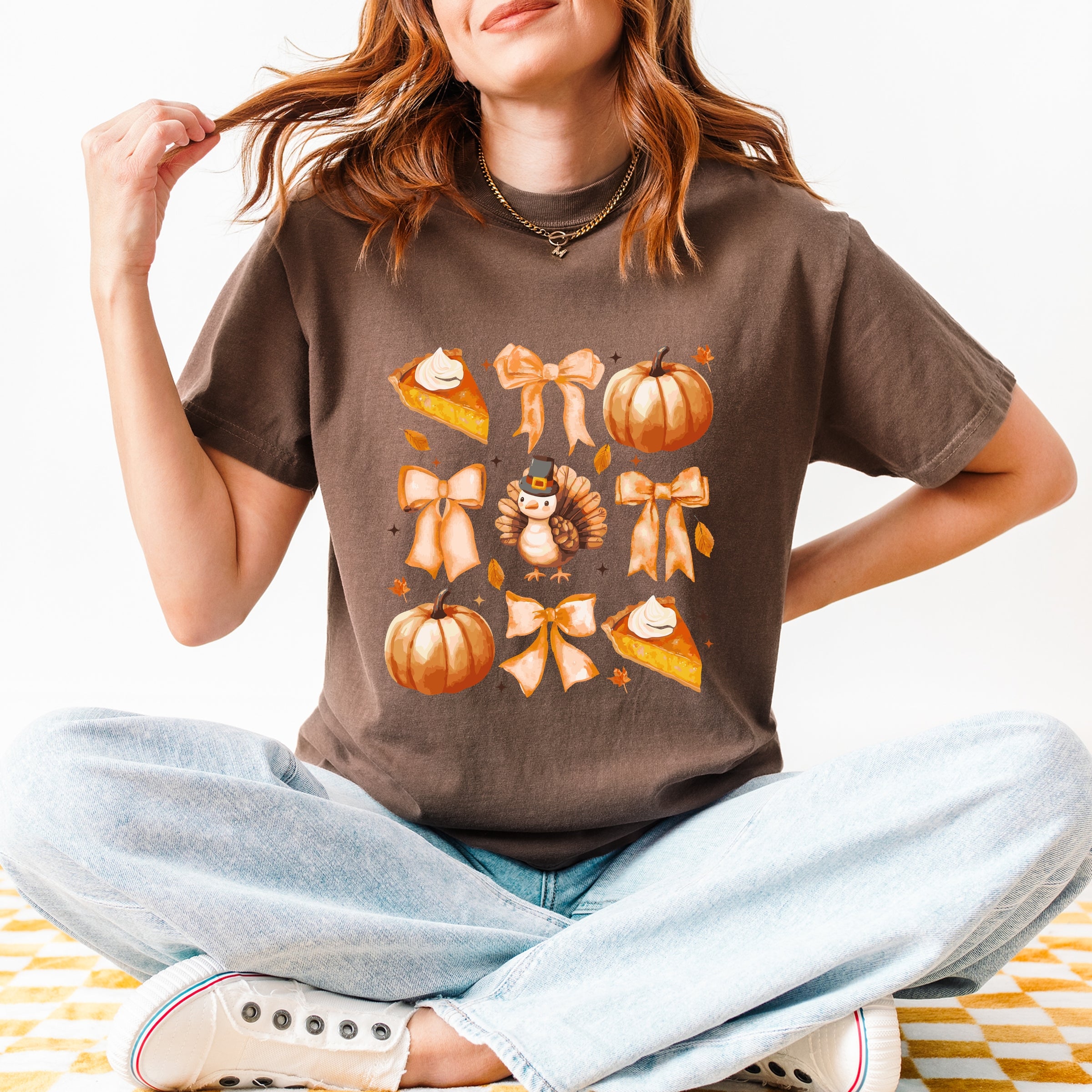 Coquette Turkey Pie - Women's Garment Dyed Graphic T-Shirt