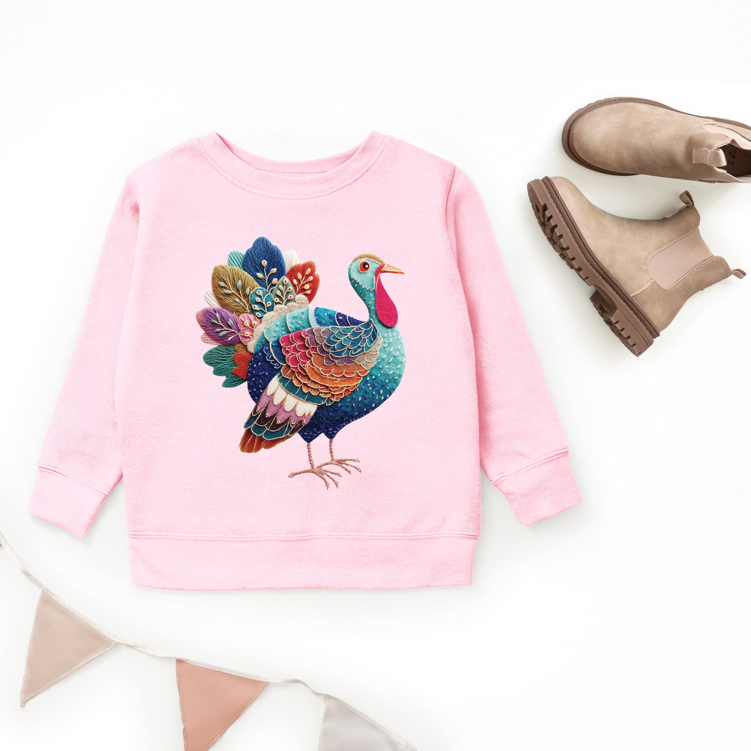 Turkey Patchwork Print - Youth Graphic Sweatshirt