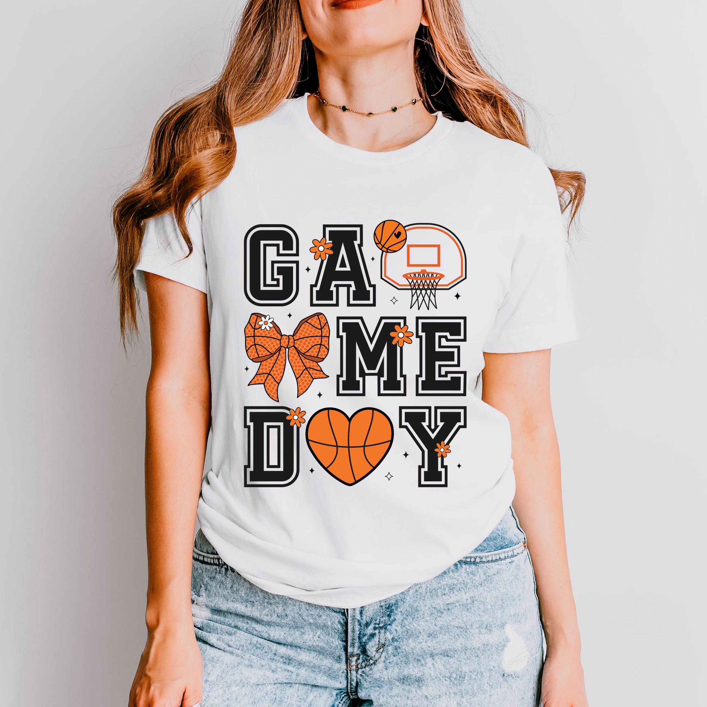 Basketball Game Day Coquette - Women's Short Sleeve Graphic T-Shirt