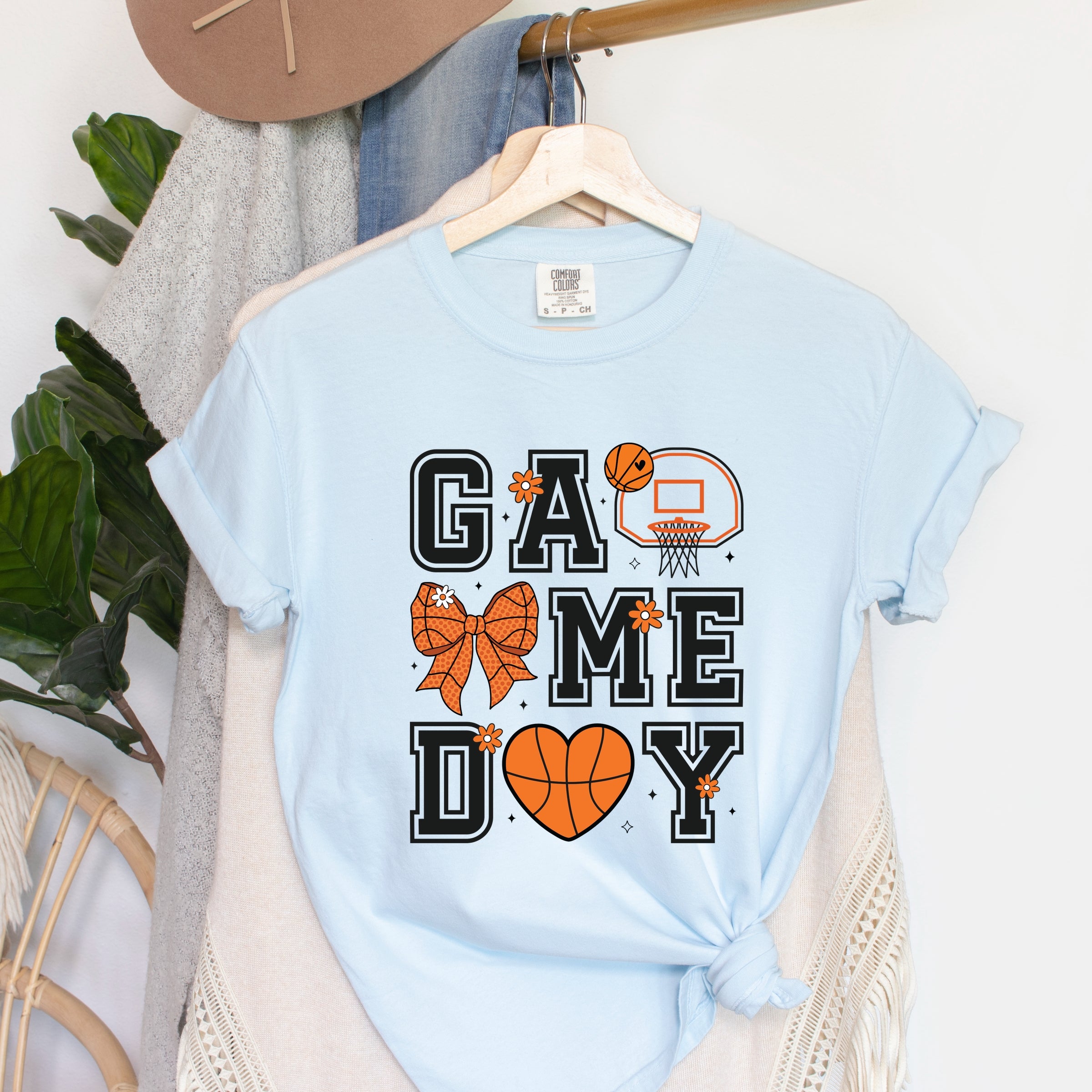 Basketball Game Day Coquette - Women's Garment Dyed Graphic T-Shirt