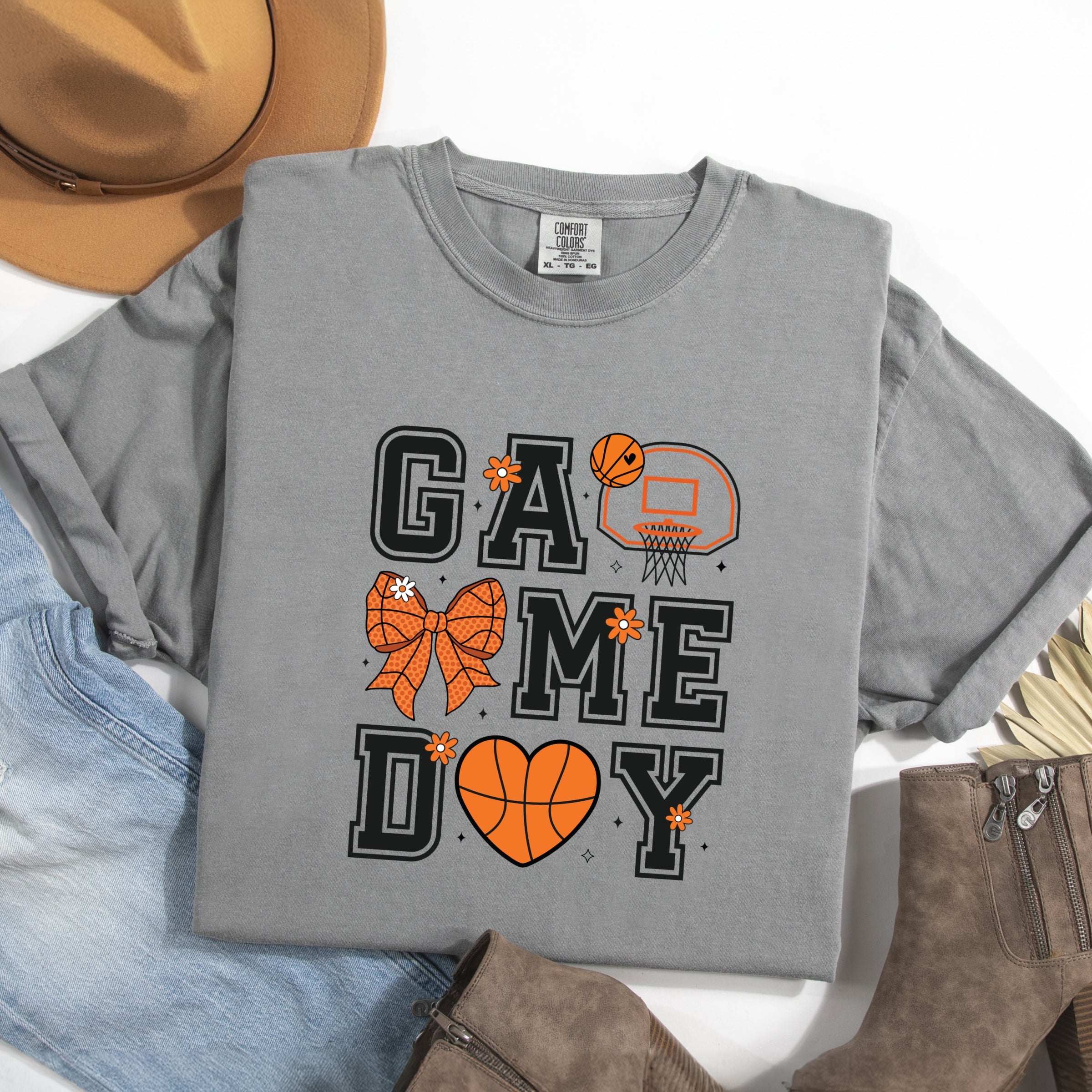 Basketball Game Day Coquette - Women's Garment Dyed Graphic T-Shirt
