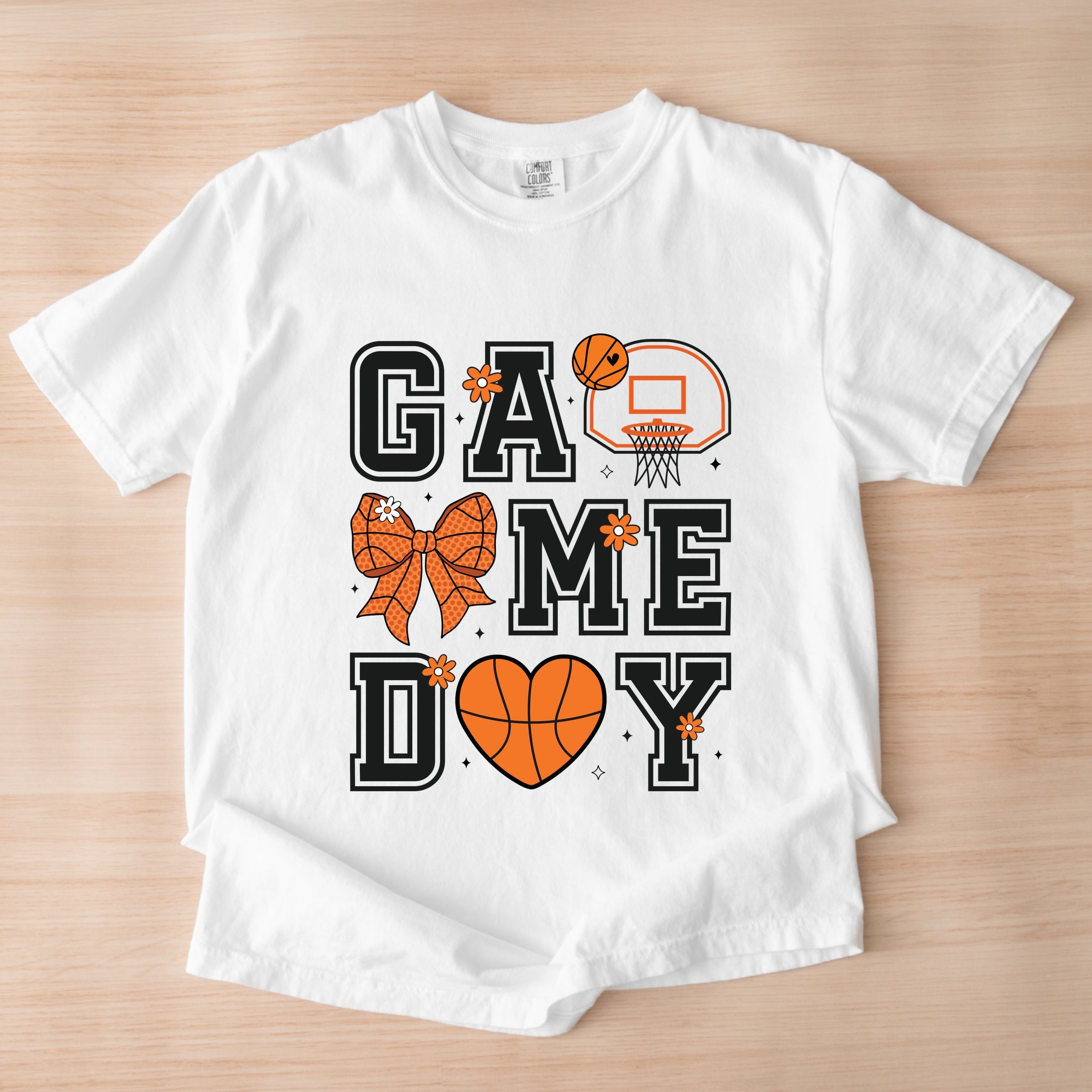 Basketball Game Day Coquette - Women's Garment Dyed Graphic T-Shirt