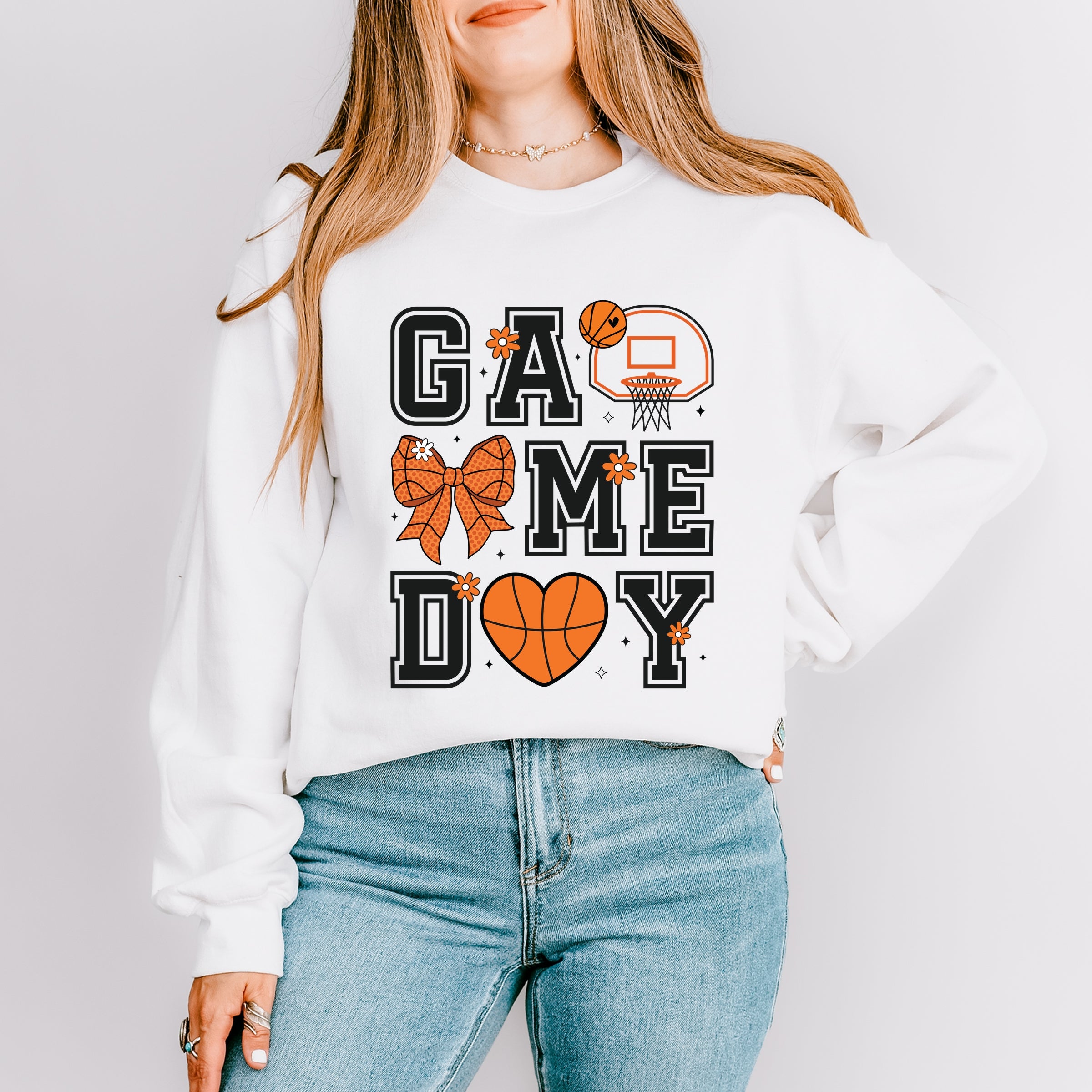 Basketball Game Day Coquette - Women's Graphic Sweatshirt