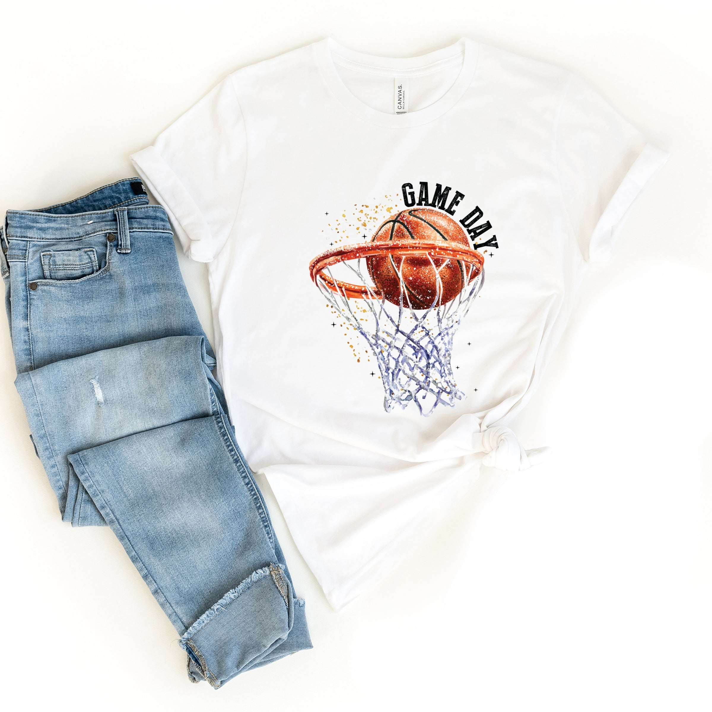 Basketball Game Day Hoop - Women's Short Sleeve Graphic T-Shirt