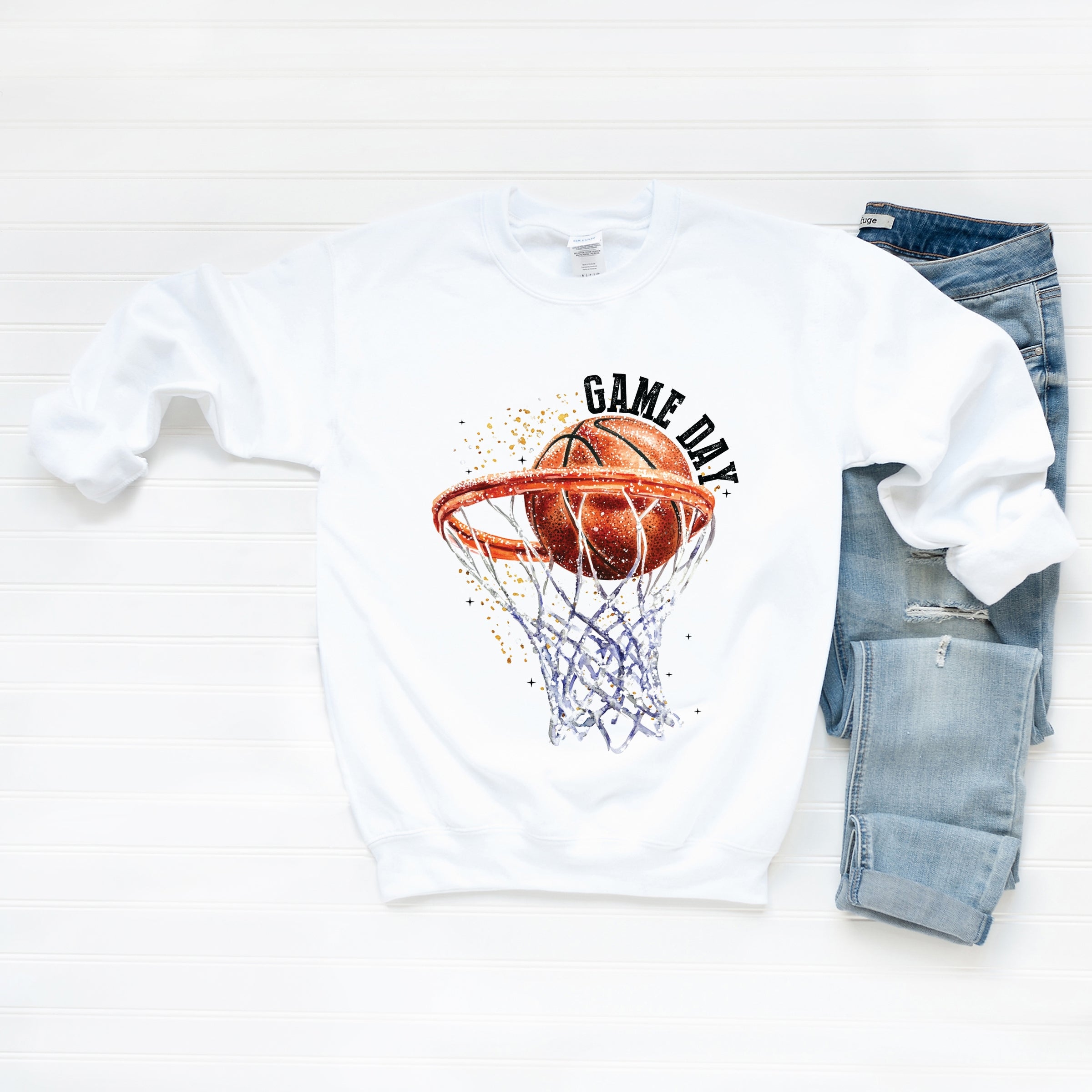Basketball Game Day Hoop - Women's Graphic Sweatshirt