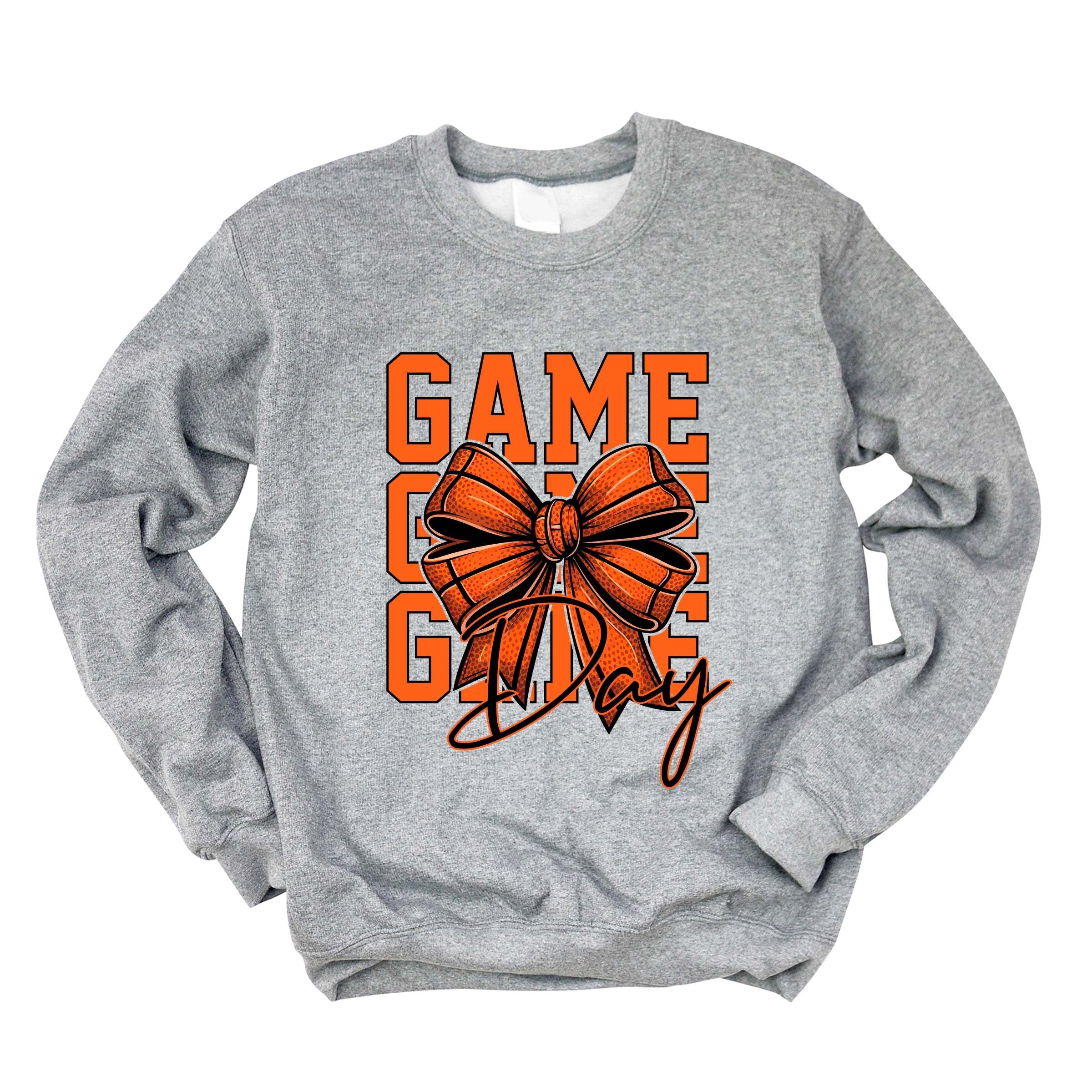 Coquette Basketball Bow Game Day Stacked - Women's Graphic Sweatshirt