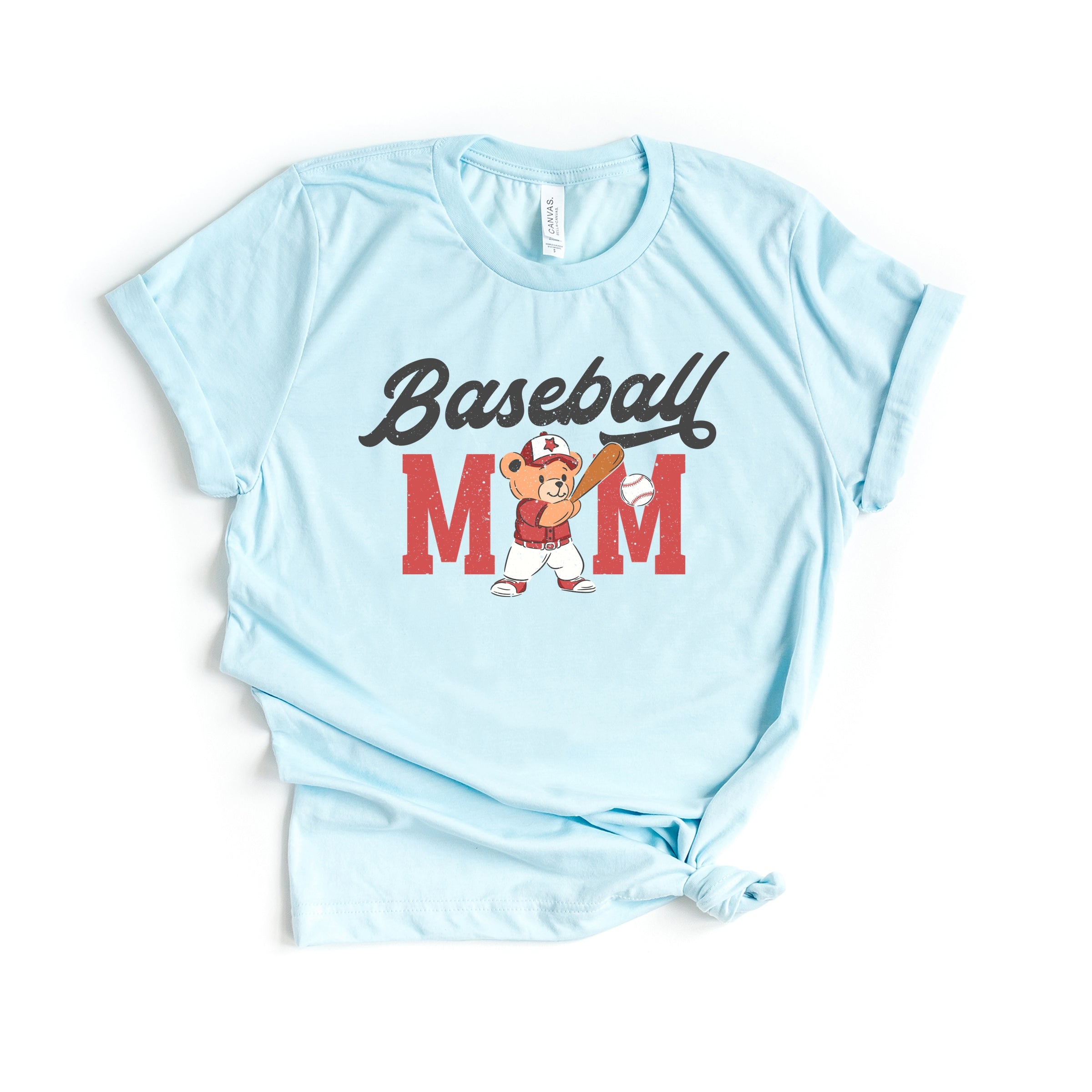 Baseball Mom Teddy Bear - Women's Short Sleeve Graphic T-Shirt
