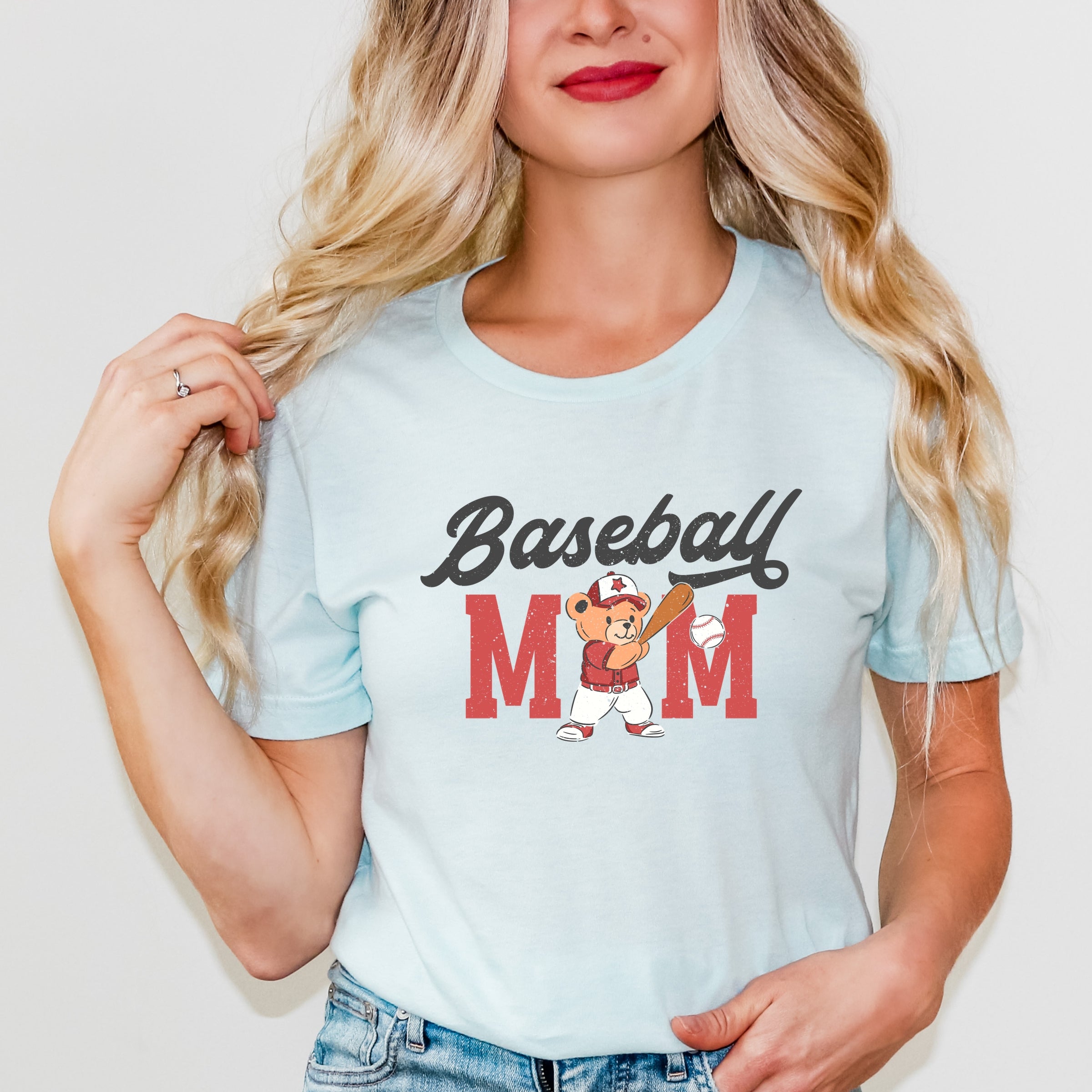 Baseball Mom Teddy Bear - Women's Short Sleeve Graphic T-Shirt