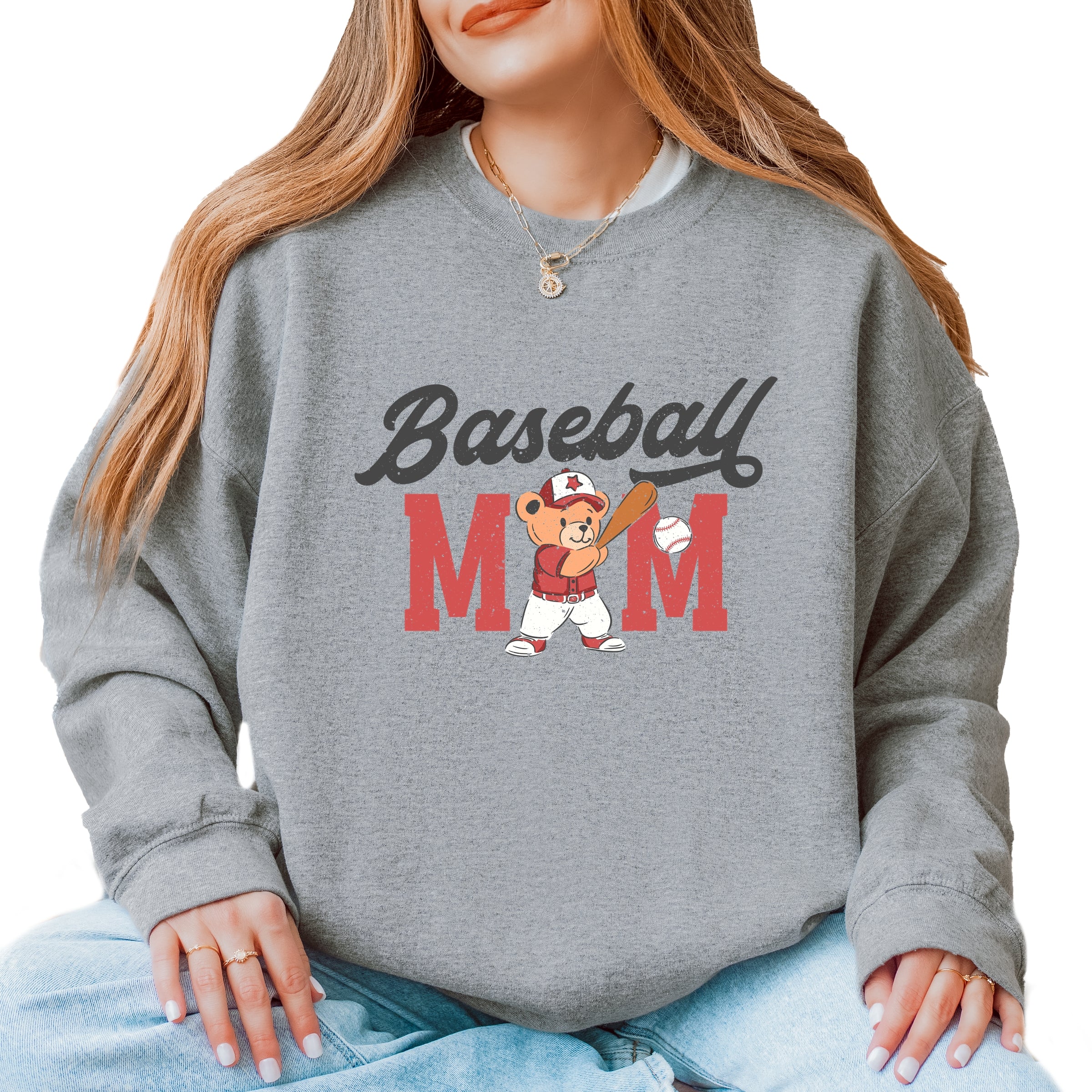 Baseball Mom Teddy Bear - Women's Graphic Sweatshirt