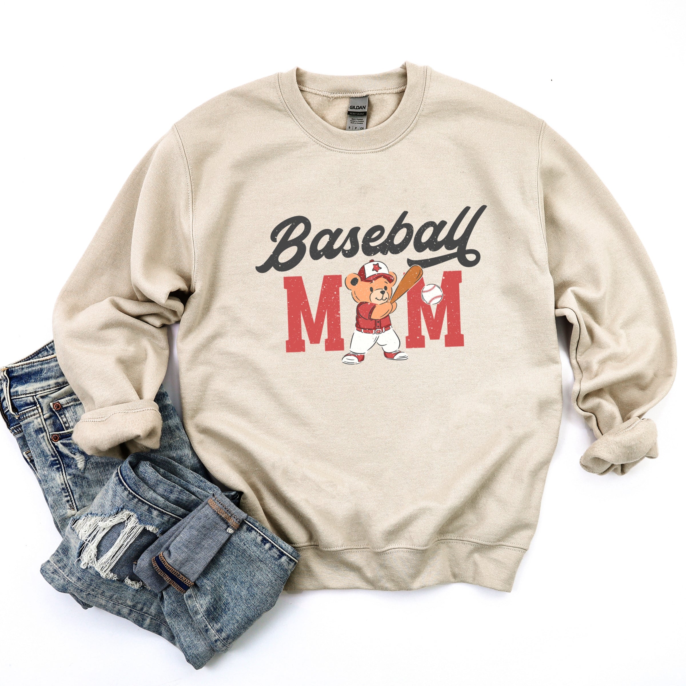 Baseball Mom Teddy Bear - Women's Graphic Sweatshirt