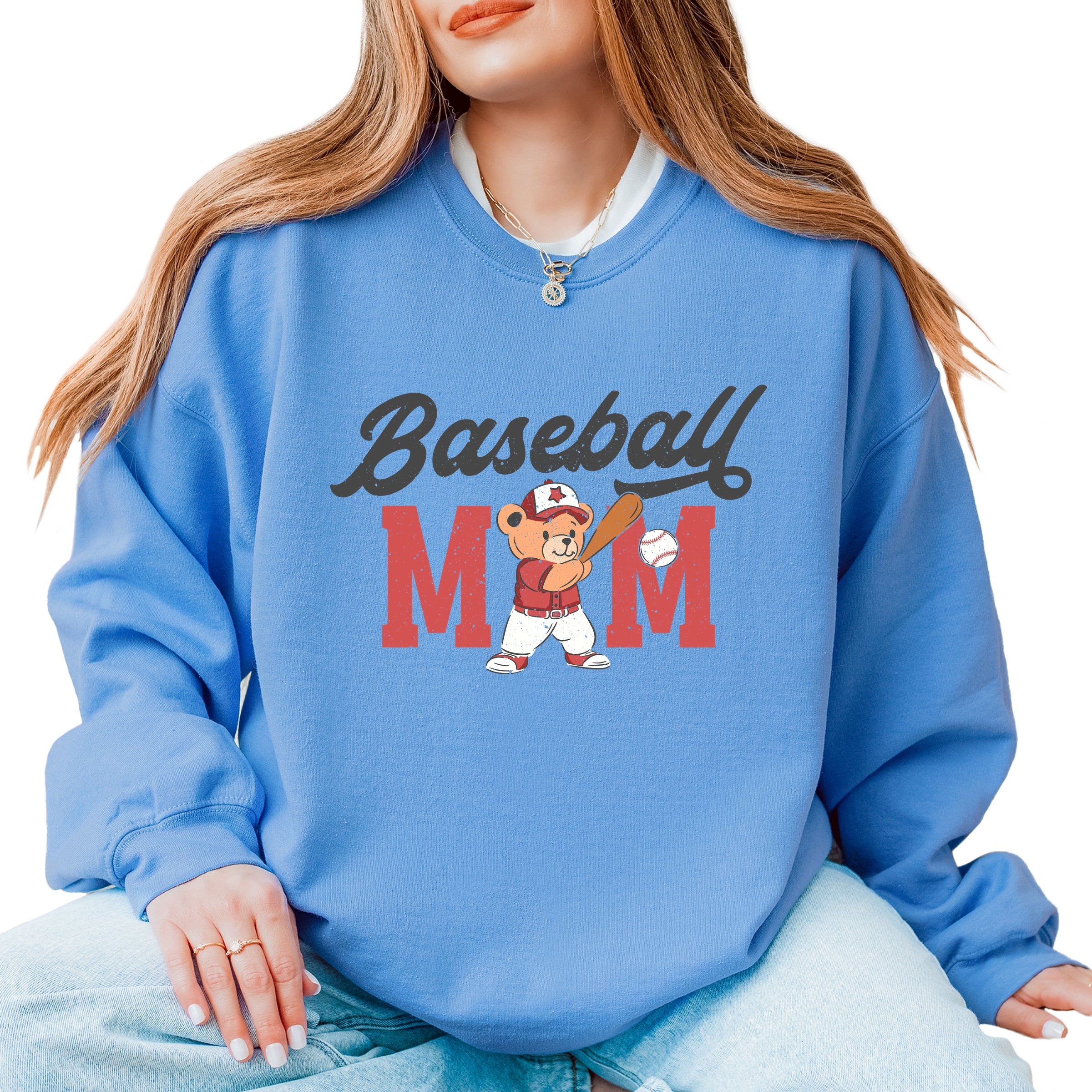 Baseball Mom Teddy Bear - Women's Graphic Sweatshirt