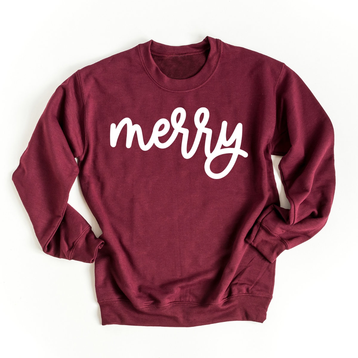 CLEARANCE Merry Bold Cursive Puff Print | Sweatshirt
