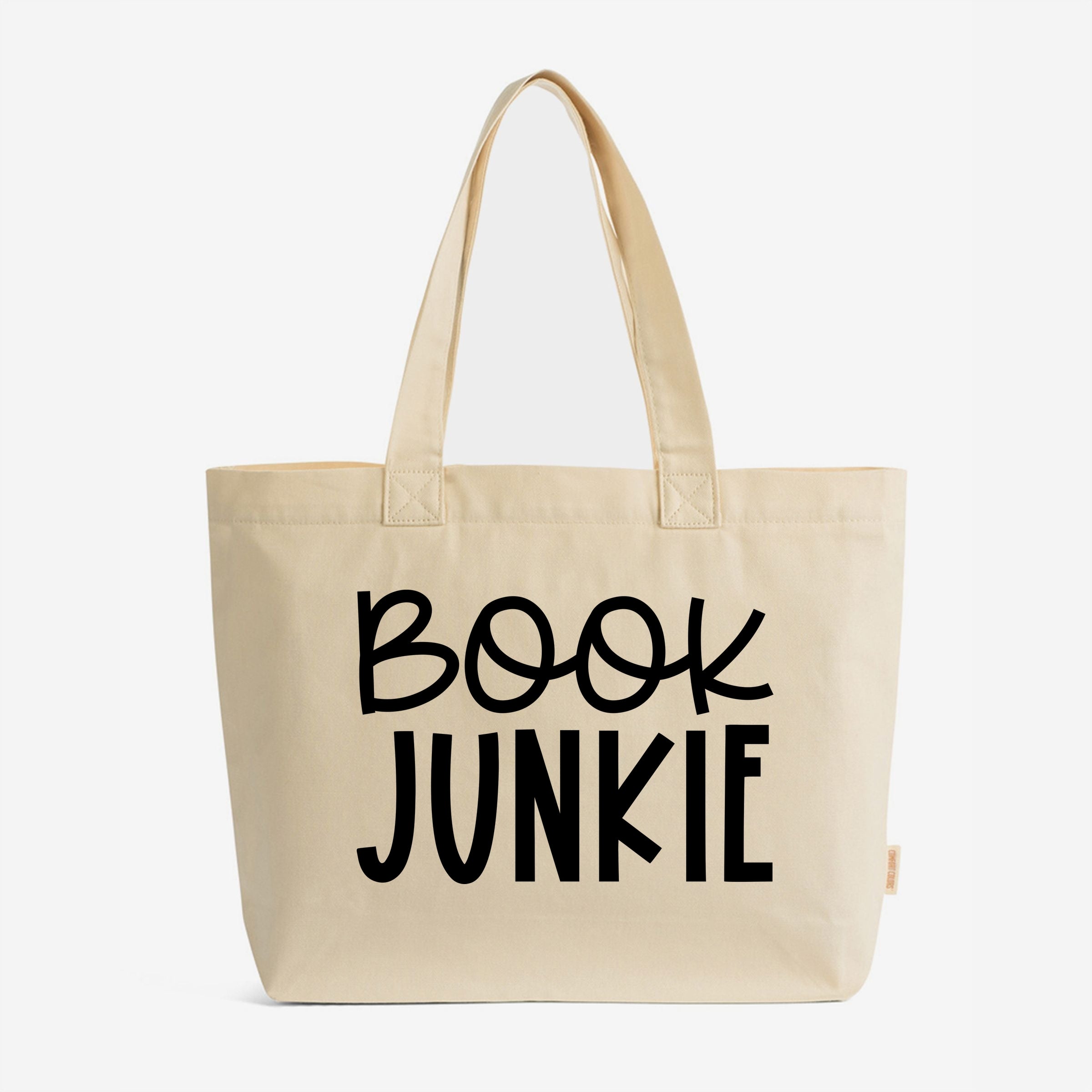 Book Junkie - Zippered Canvas Tote