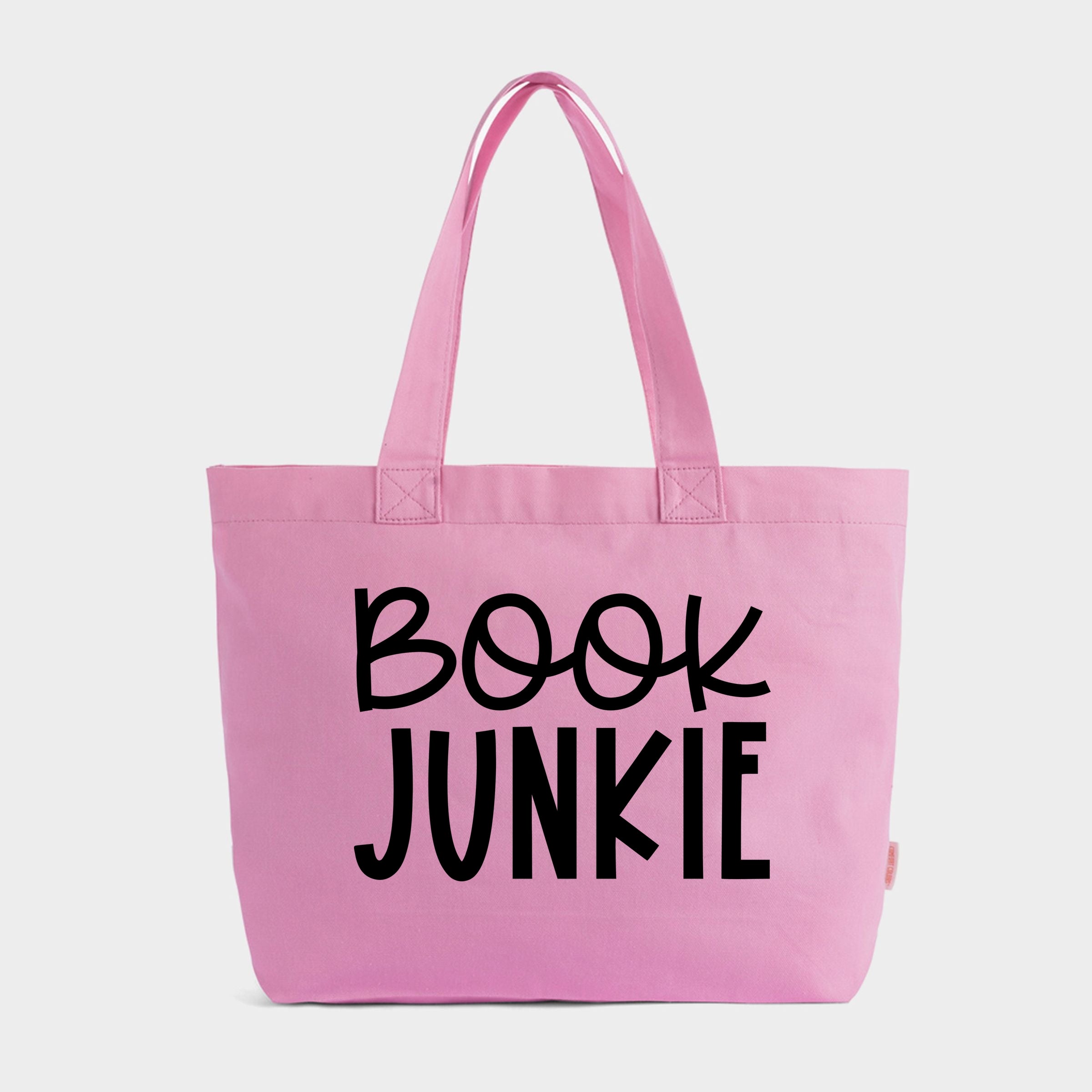 Book Junkie - Zippered Canvas Tote