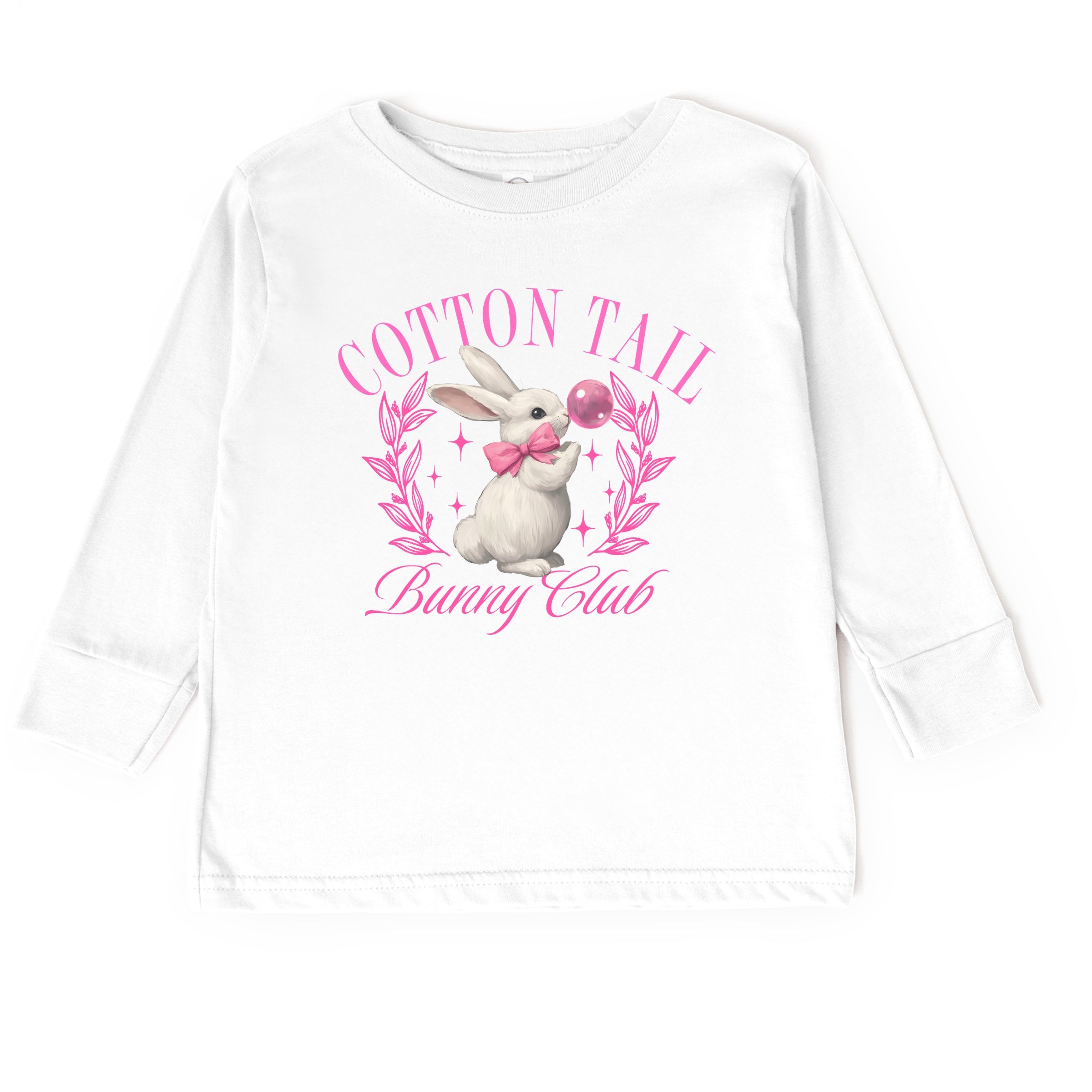 Cotton Tail Bunny Club Bubblegum - Toddler Long Sleeve Graphic Tee