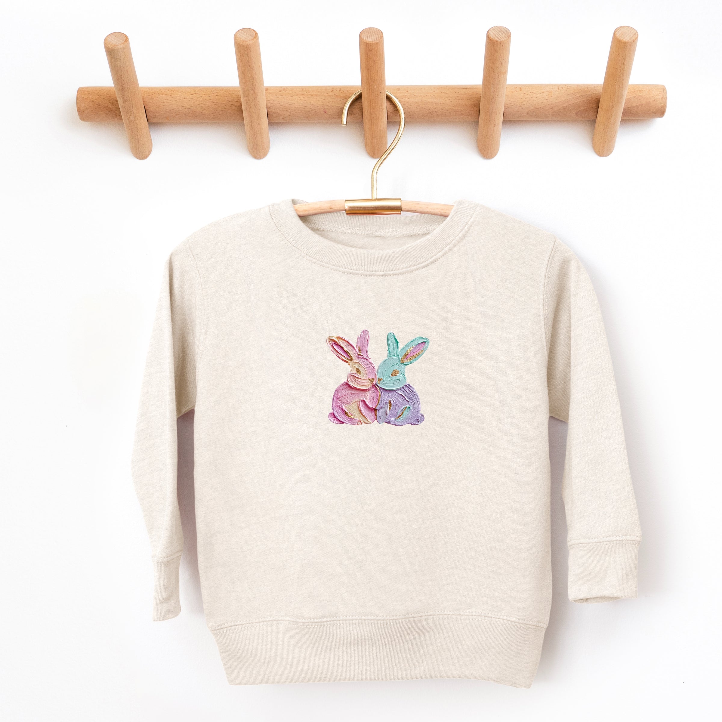 Two Bunnies Paint Print - Toddler Graphic Sweatshirt