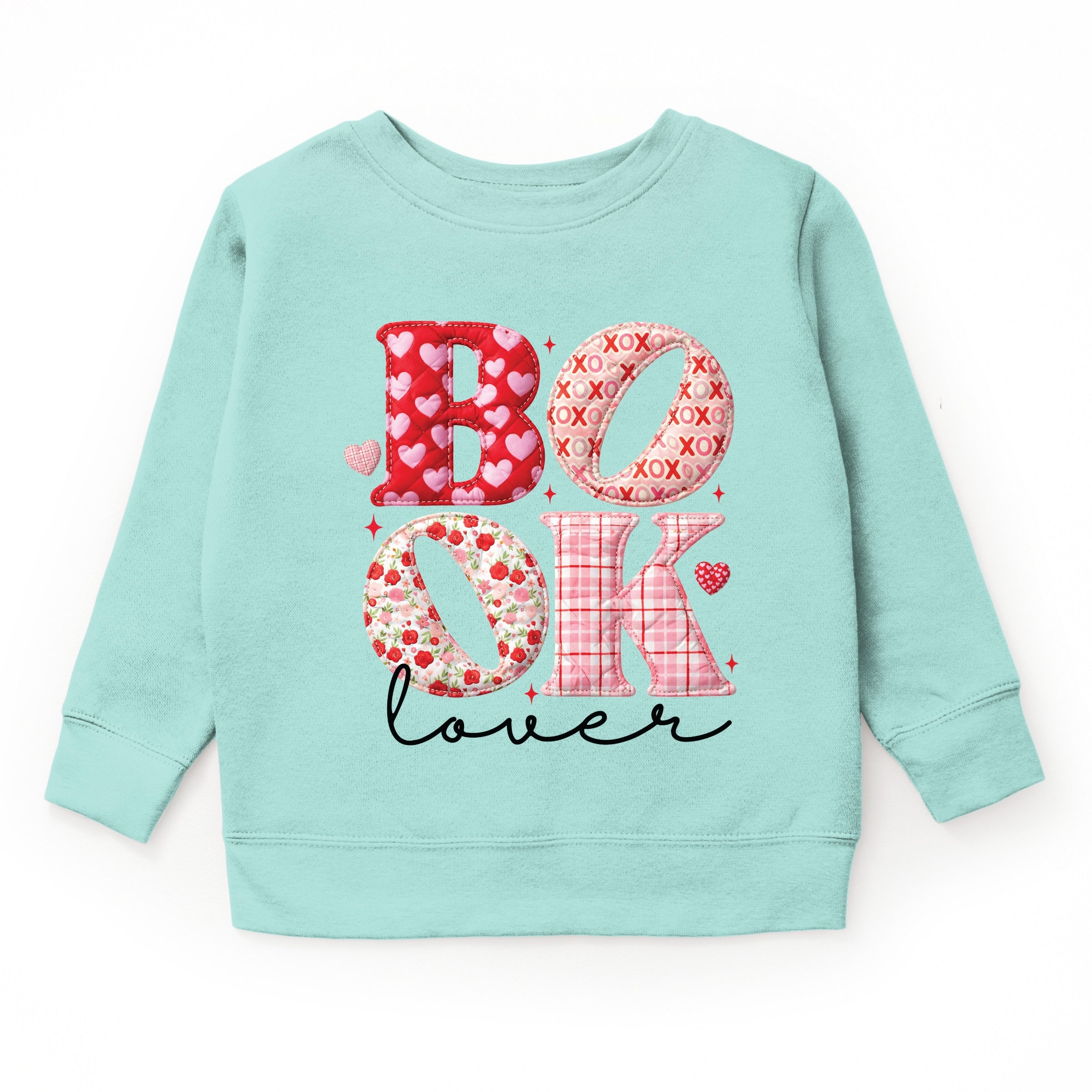 Book Lover Patchwork Print - Youth Graphic Sweatshirt