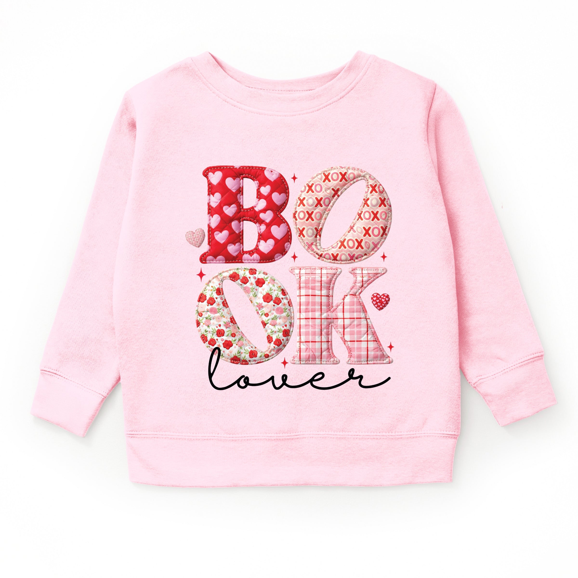 Book Lover Patchwork Print - Youth Graphic Sweatshirt
