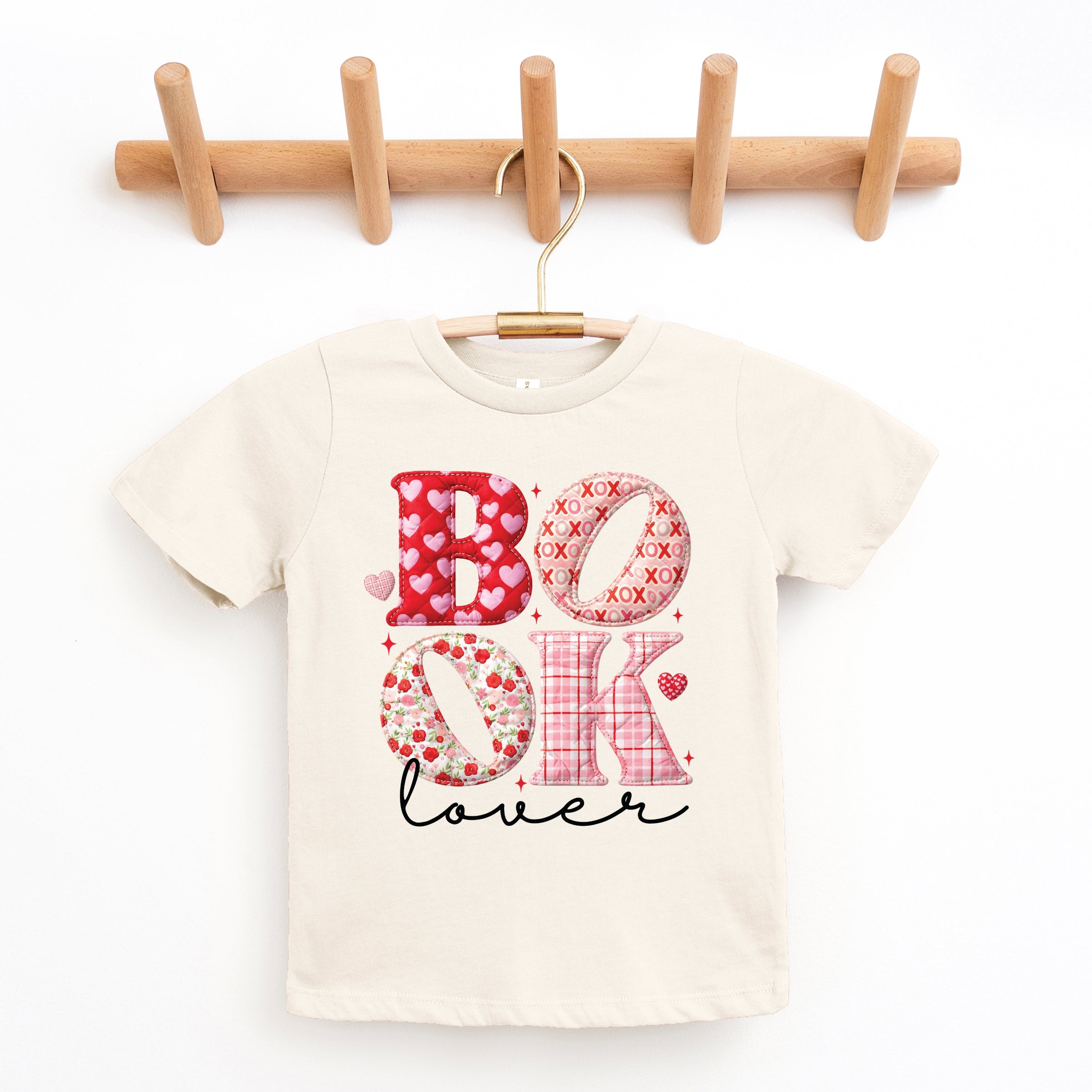 Book Lover Patchwork Print - Youth Short Sleeve Graphic T-Shirt