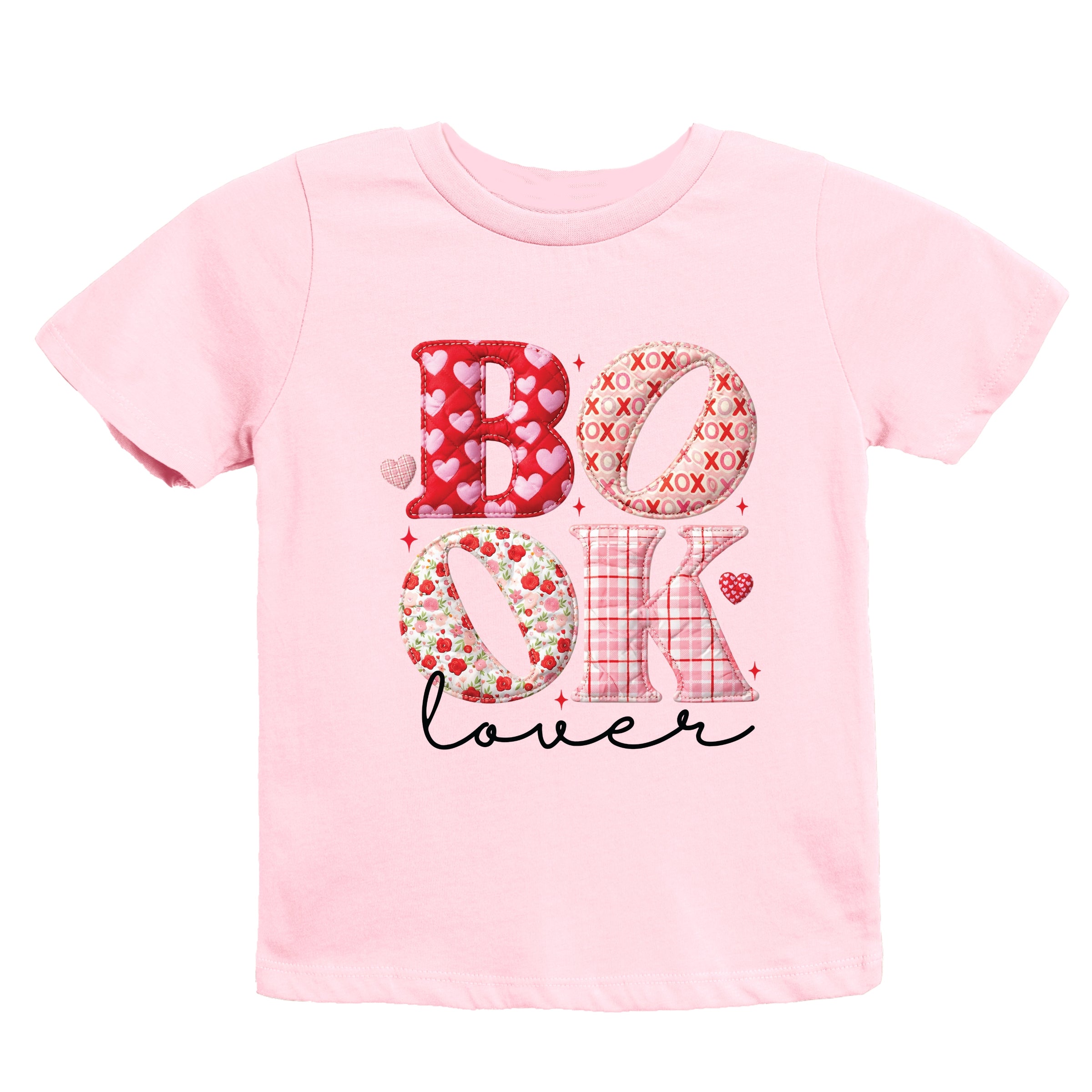 Book Lover Patchwork Print - Youth Short Sleeve Graphic T-Shirt