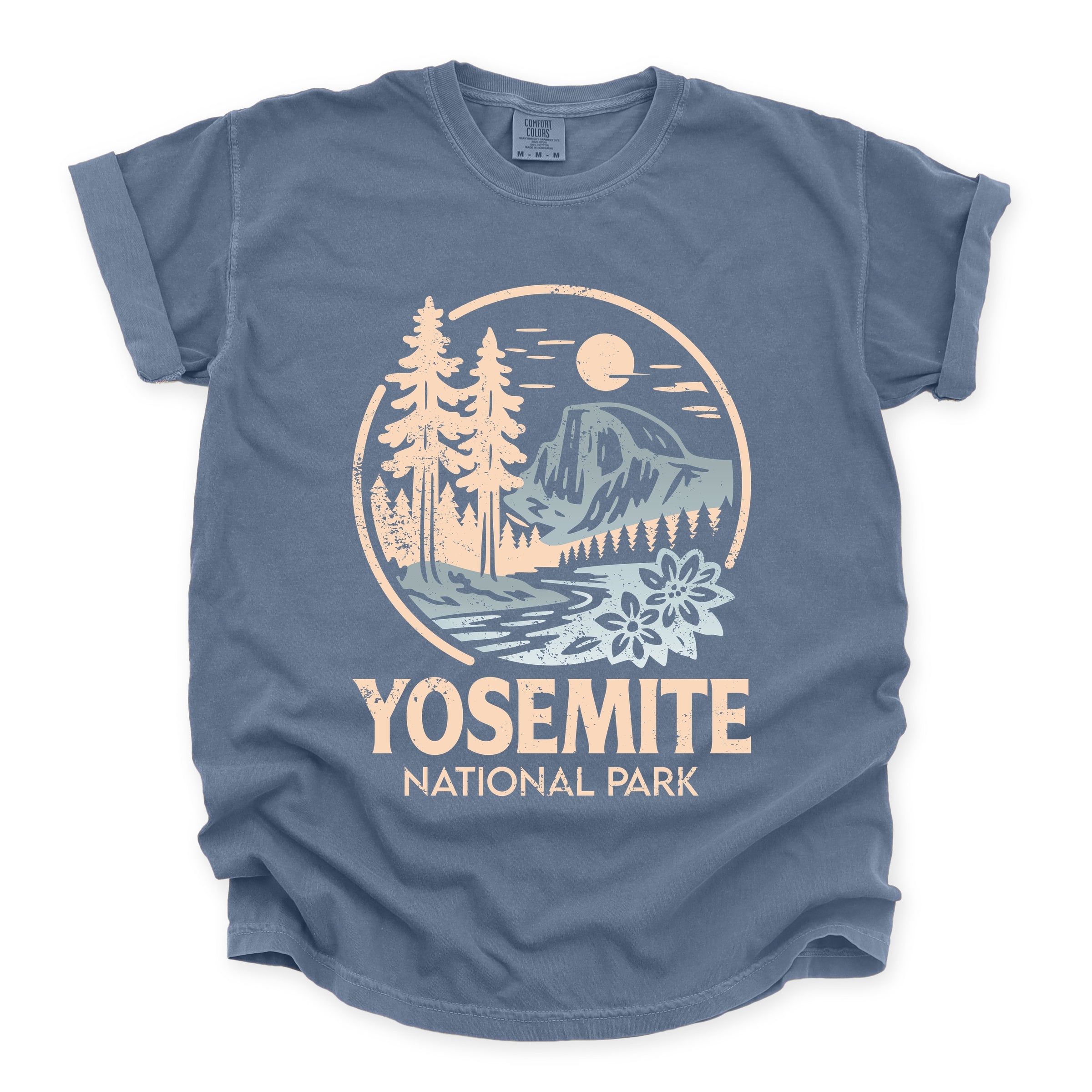 Yosemite National Park Two-Toned Circle - Women's Garment Dyed Graphic T-Shirt