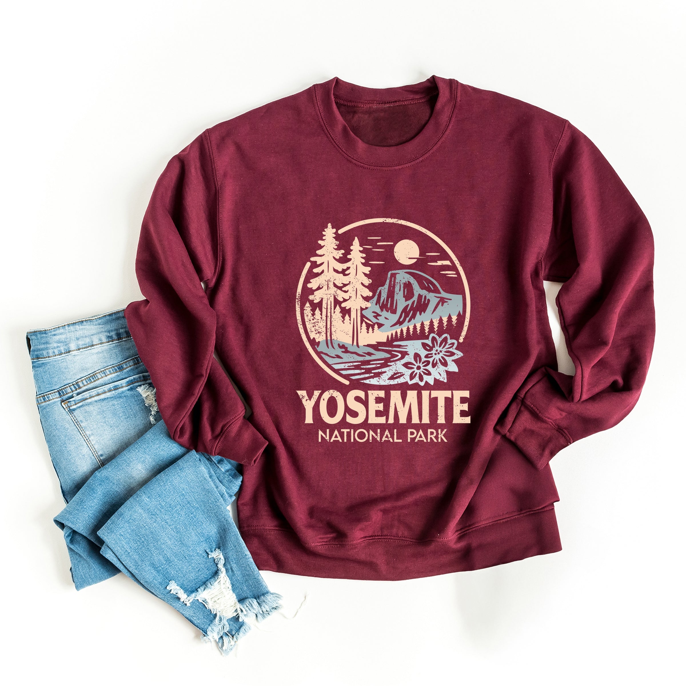 Yosemite National Park Two-Toned Circle - Women's Graphic Sweatshirt