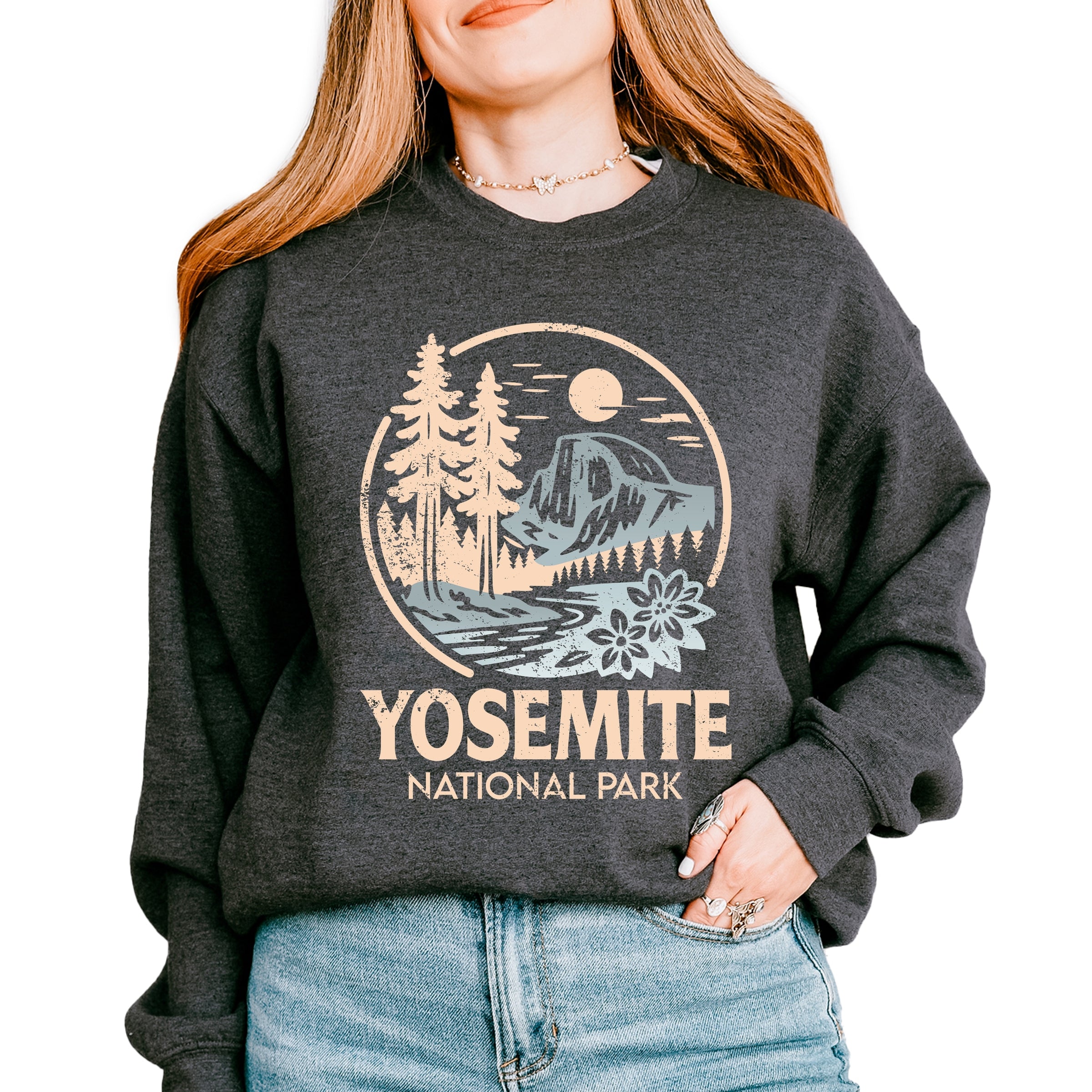 Yosemite National Park Two-Toned Circle - Women's Graphic Sweatshirt