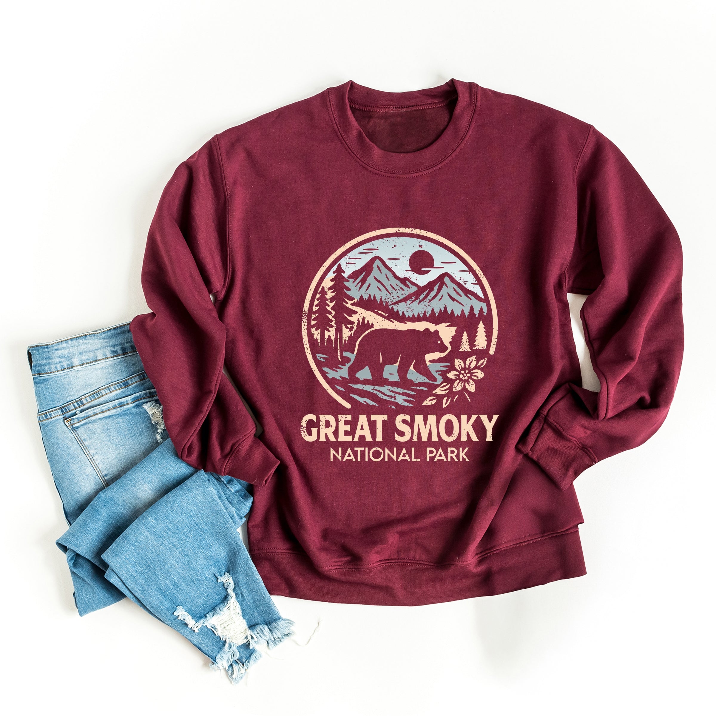 Great Smoky National Park Two-Toned Circle - Women's Graphic Sweatshirt