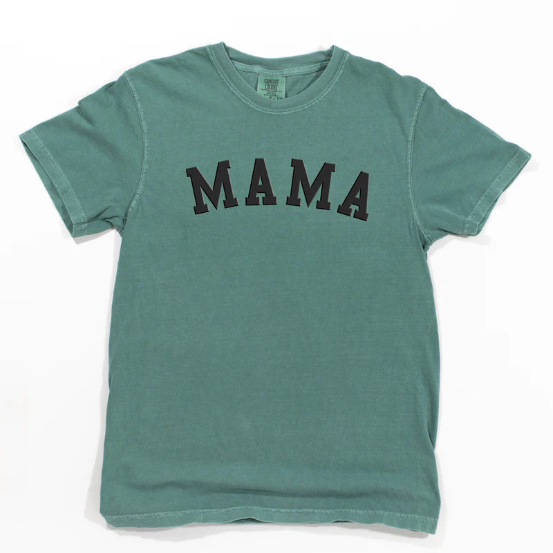 Mama Bold Puff Print - Women's Garment Dyed Graphic T-Shirt