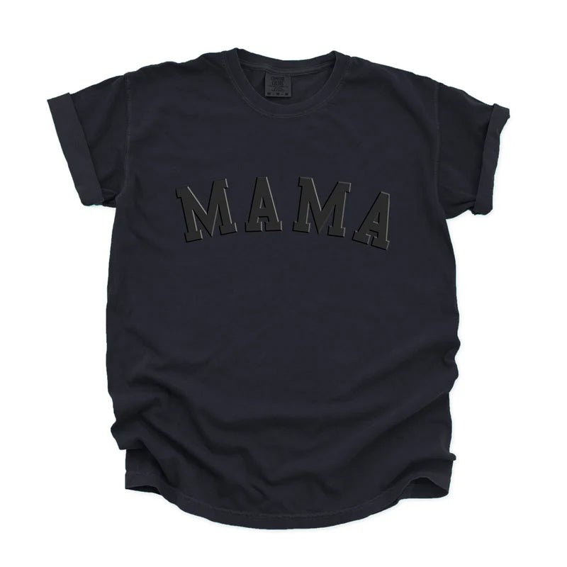 Mama Bold Puff Print - Women's Garment Dyed Graphic T-Shirt