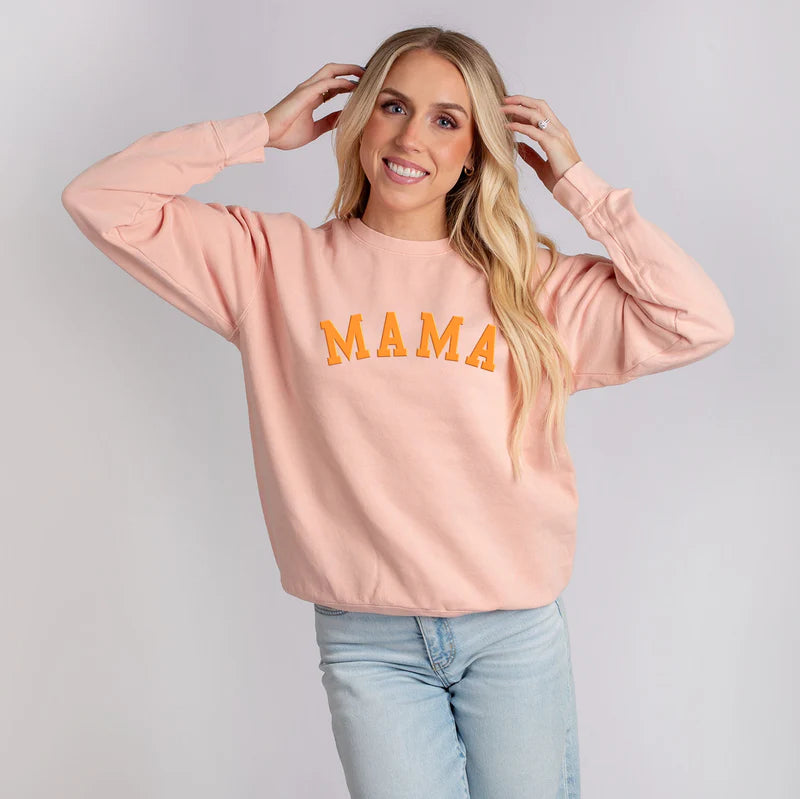 Mama Bold Puff Print - Women's Lightweight Garment Dyed Sweatshirt