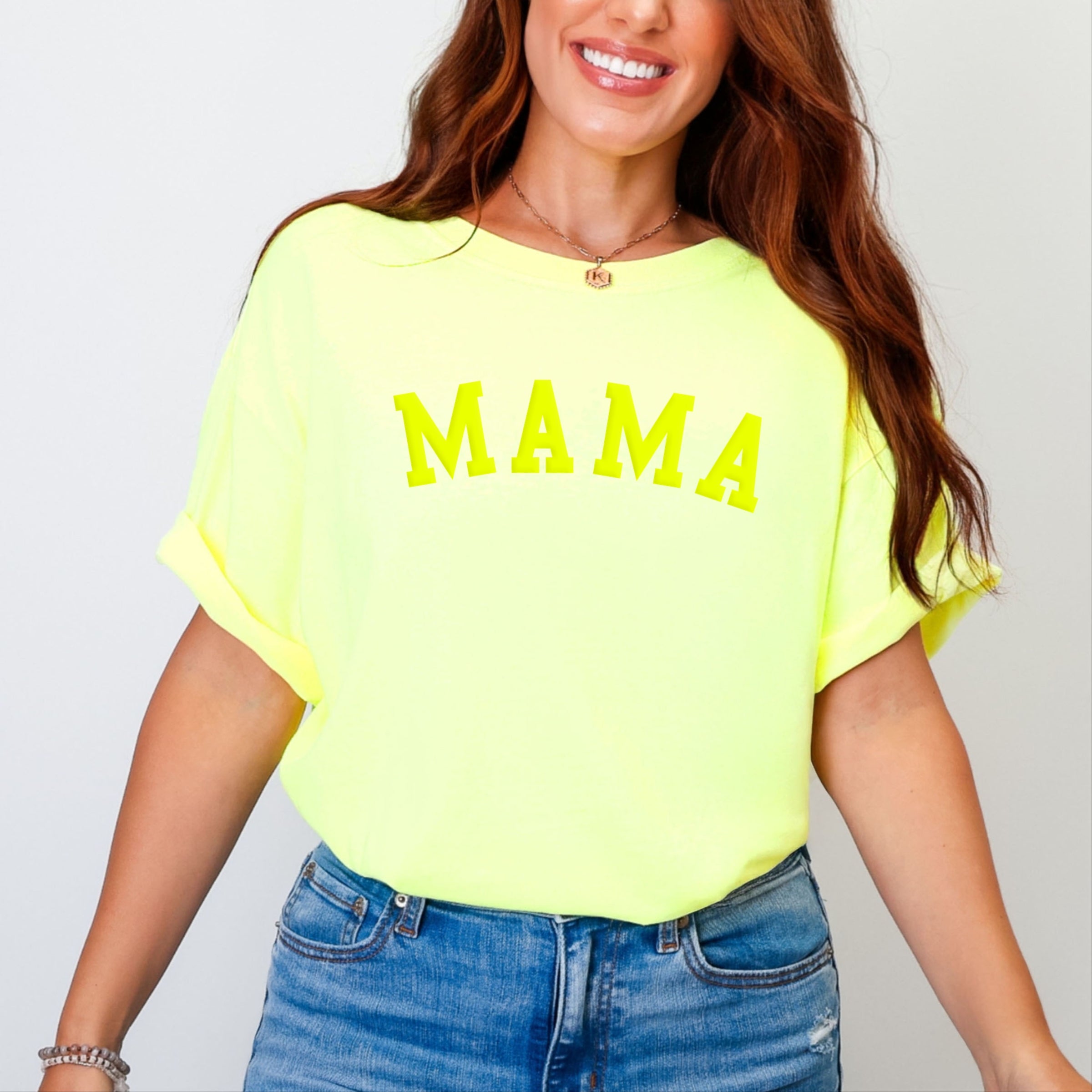 Mama Bold Puff Print - Women's Garment Dyed Graphic T-Shirt
