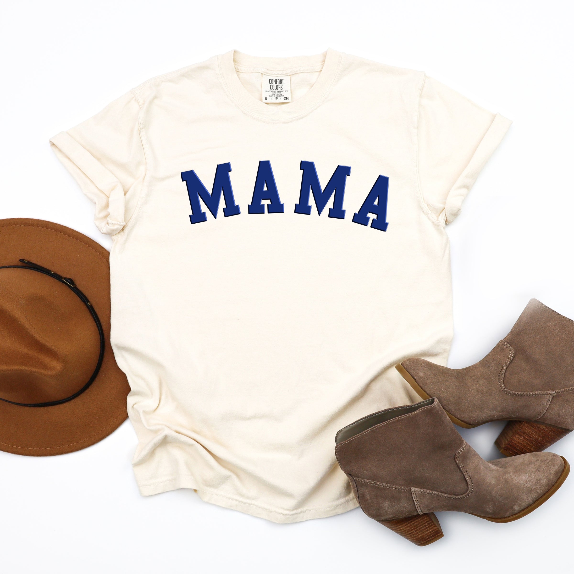 Mama Bold Puff Print - Women's Garment Dyed Graphic T-Shirt