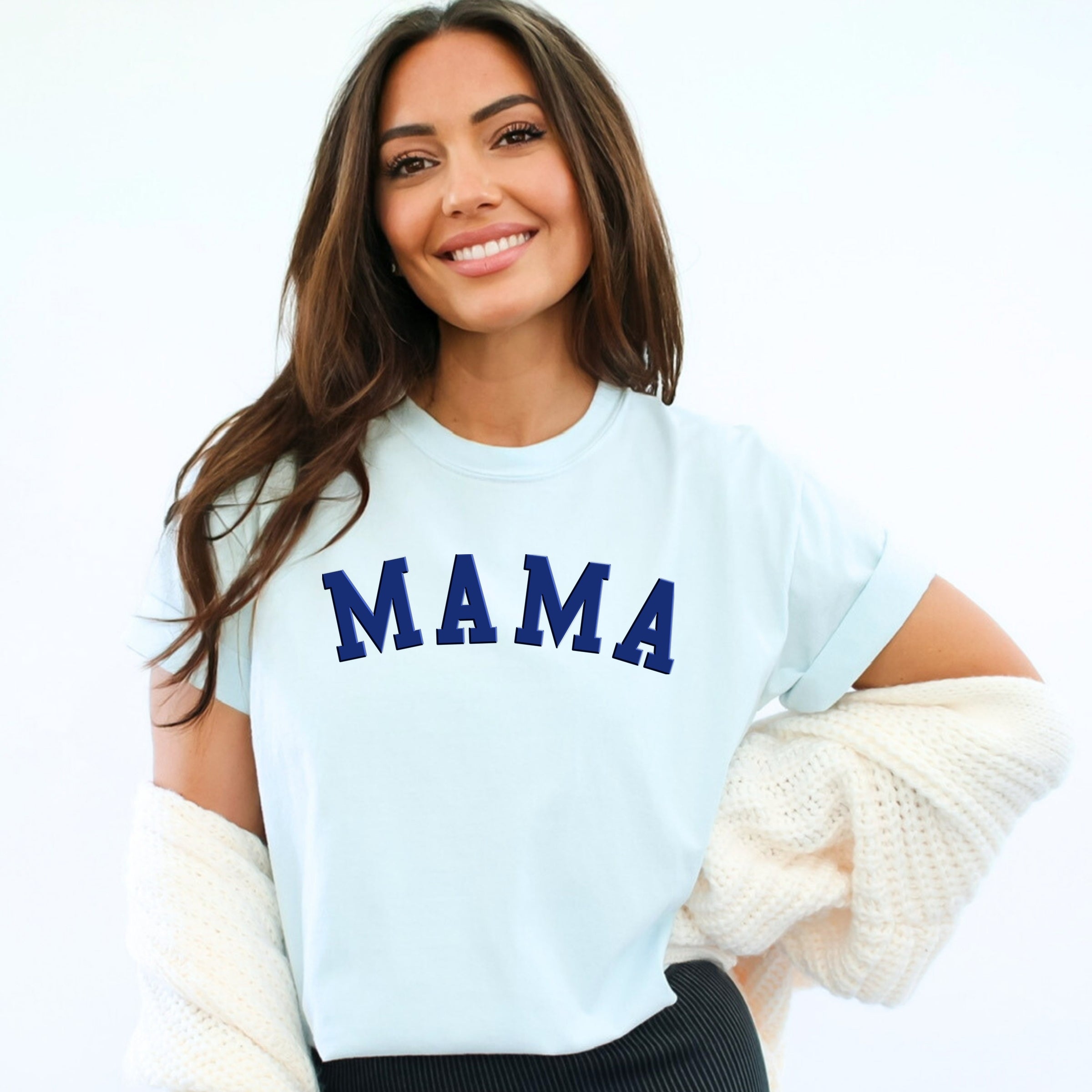 Mama Bold Puff Print - Women's Garment Dyed Graphic T-Shirt