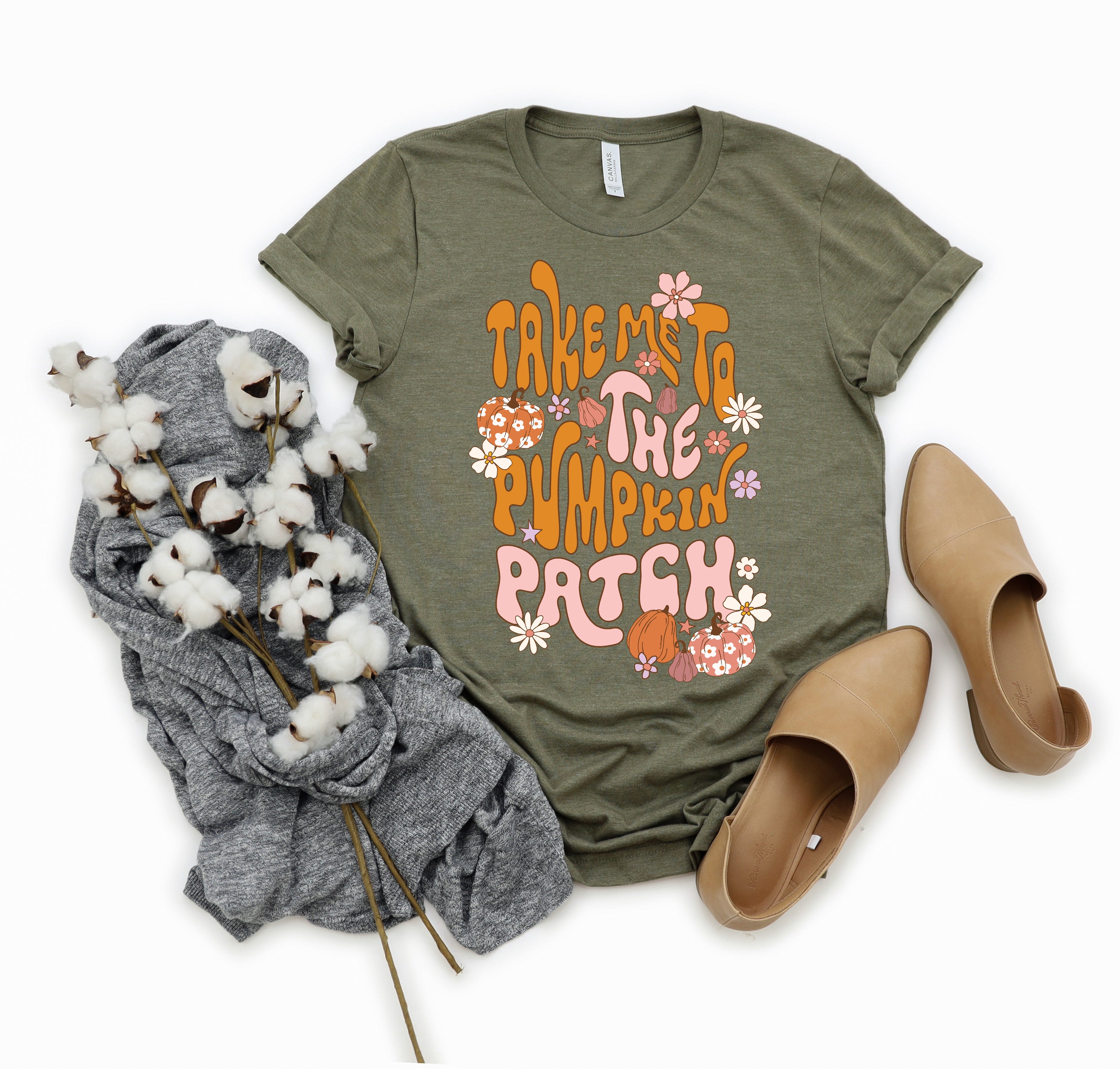Take Me To The Pumpkin Patch Flowers | Short Sleeve Crew Neck