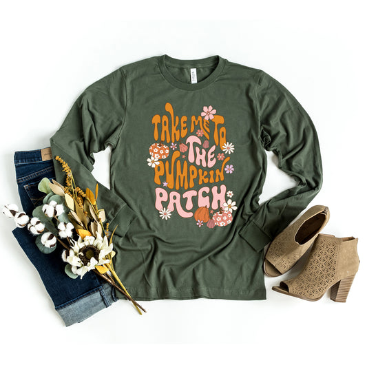 Take Me To The Pumpkin Patch Flowers | Long Sleeve Crew Neck