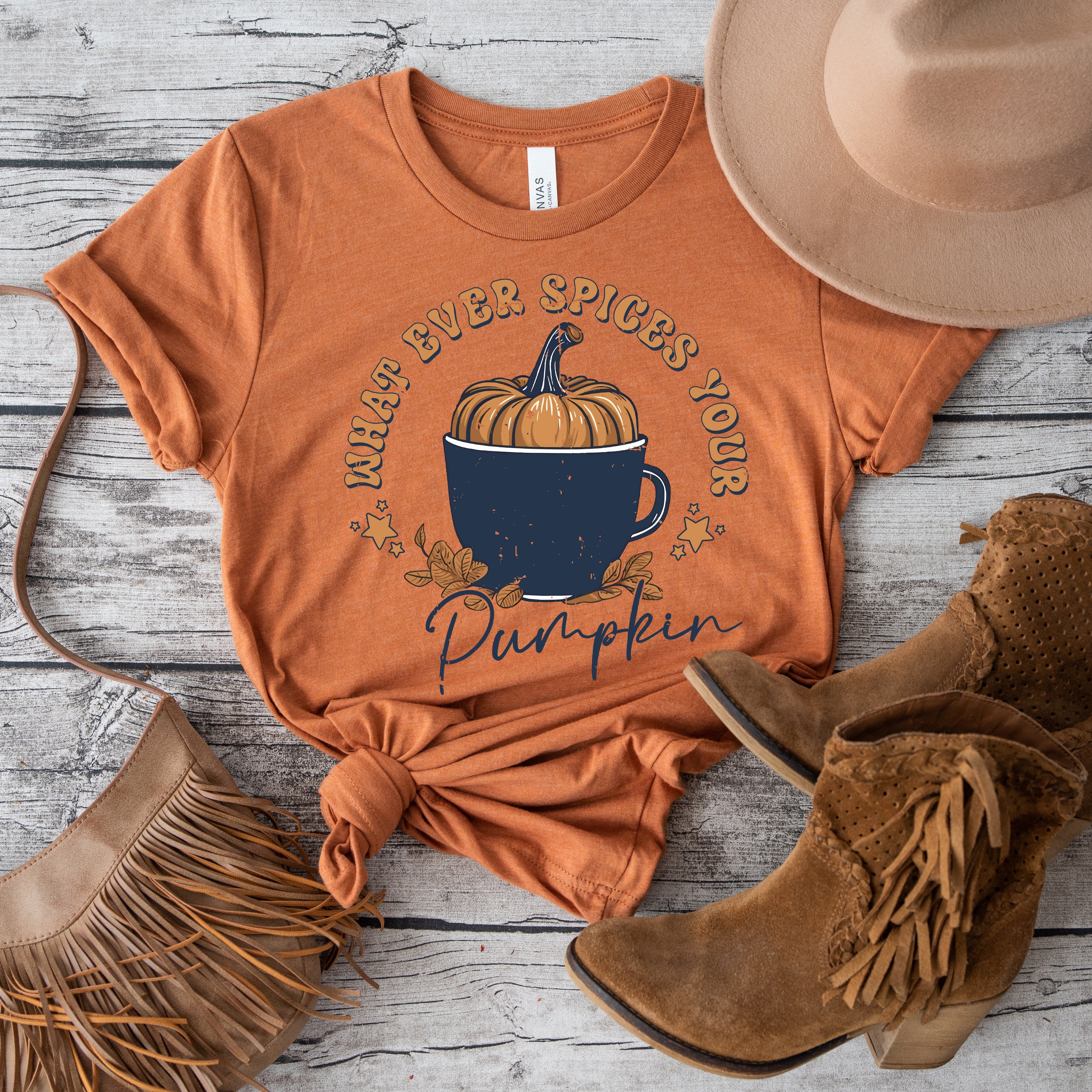 Whatever Spices Your Pumpkin Mug | Short Sleeve Crew Neck