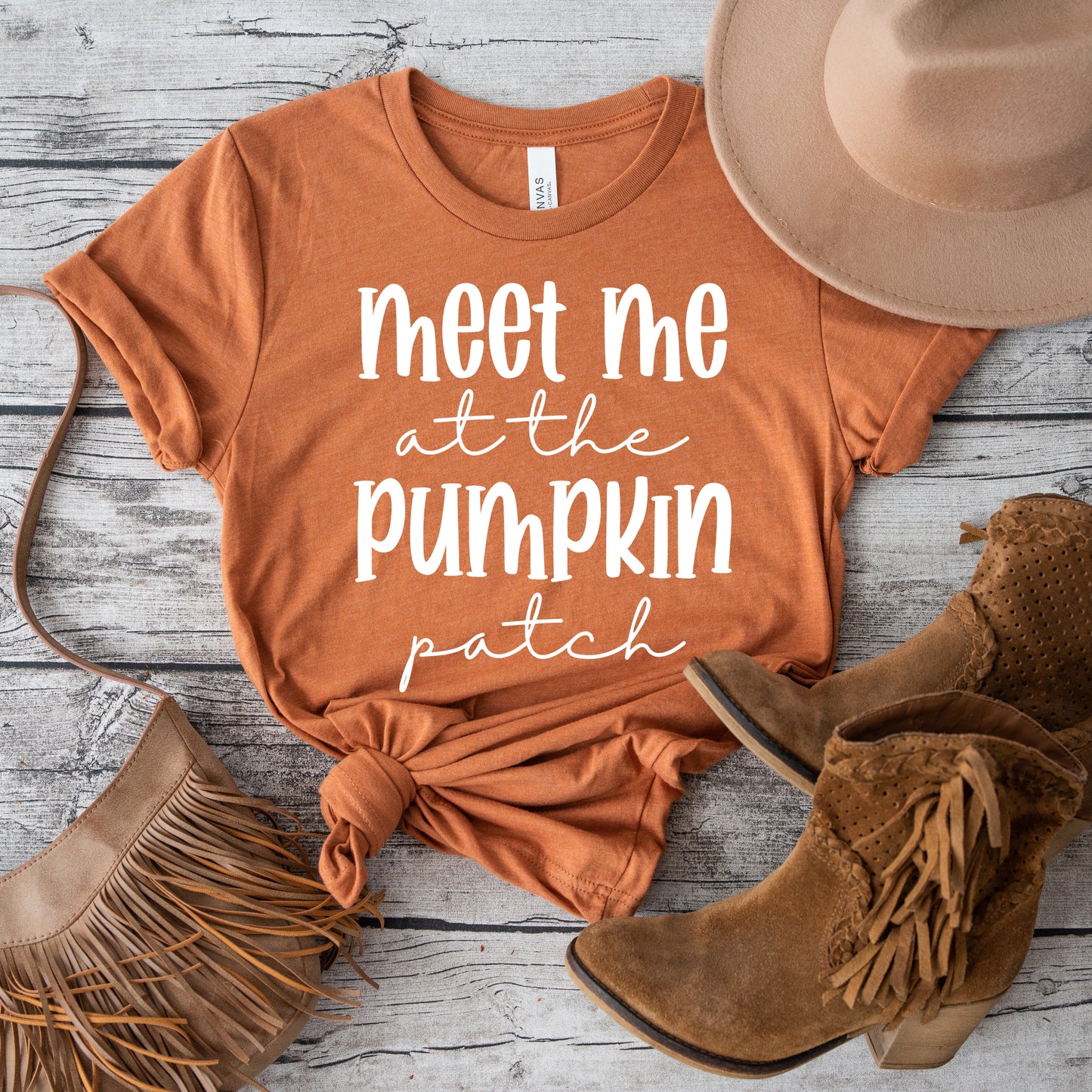 Meet Me At The Pumpkin Patch Script | Short Sleeve Crew Neck
