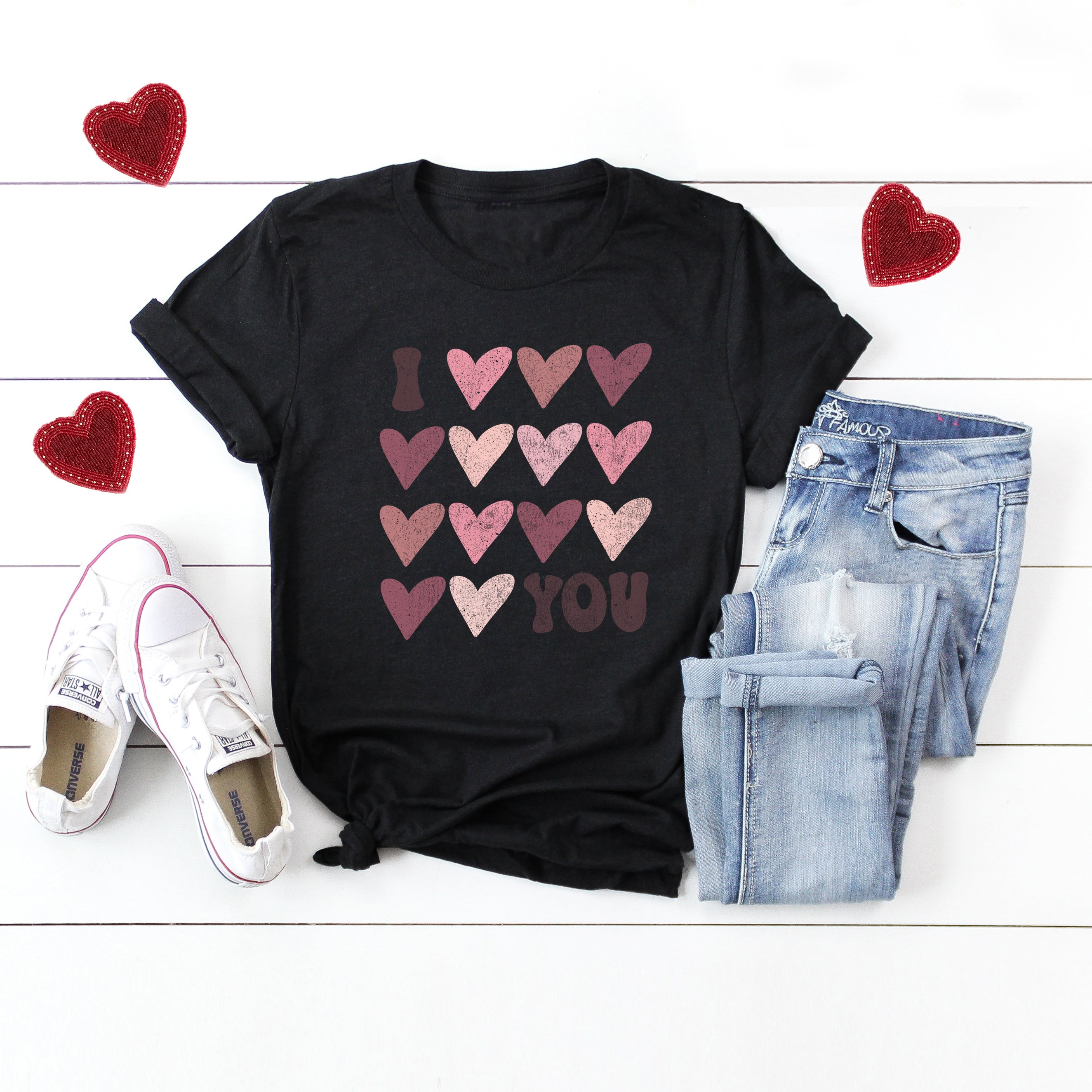I Heart You Distressed | Short Sleeve Crew Neck