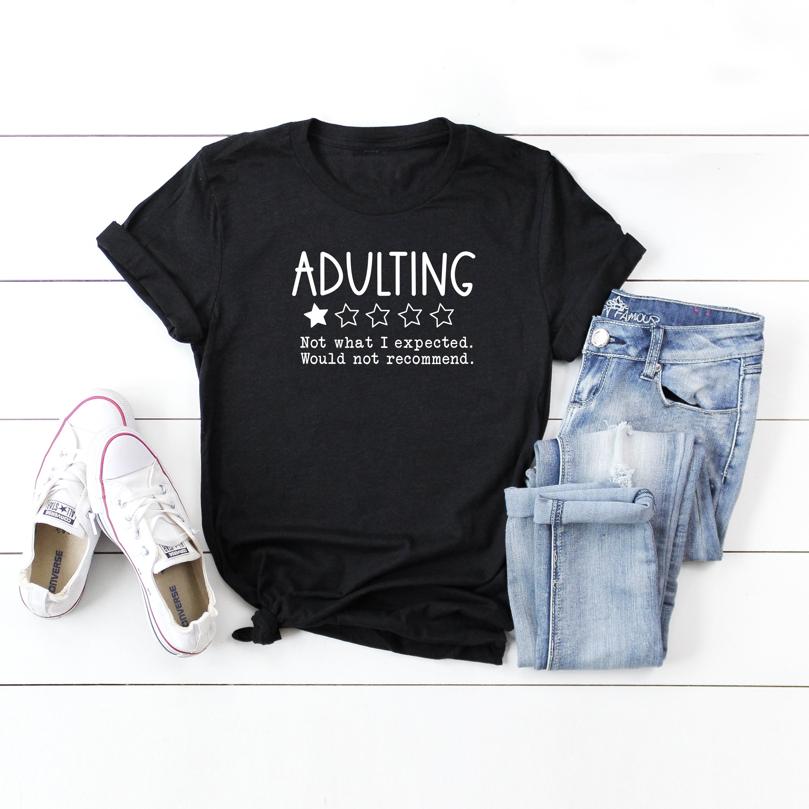 Adulting One Star Review | Short Sleeve Graphic Tee