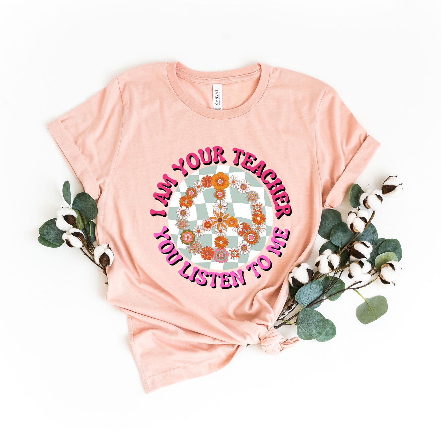 I Am Your Teacher Blue Checkered | Short Sleeve Graphic Tee