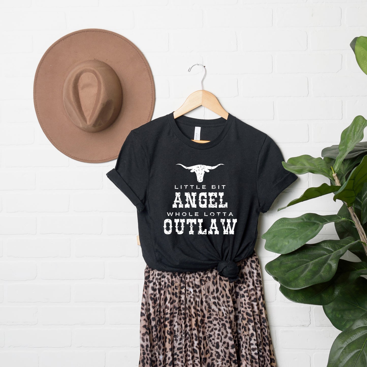 Little Bit Angel Horns | Short Sleeve Crewneck