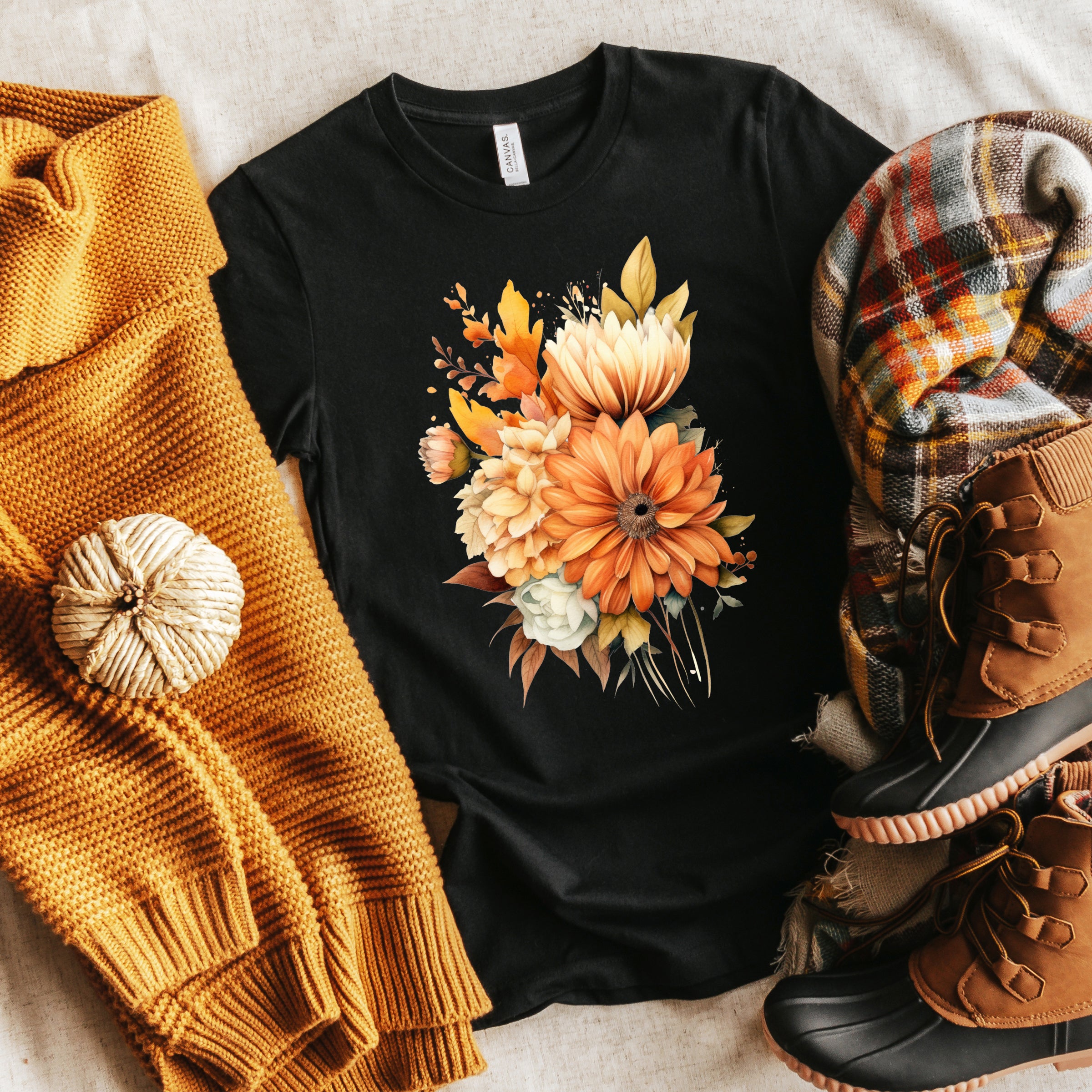 Fall Watercolor | Short Sleeve Crew Neck