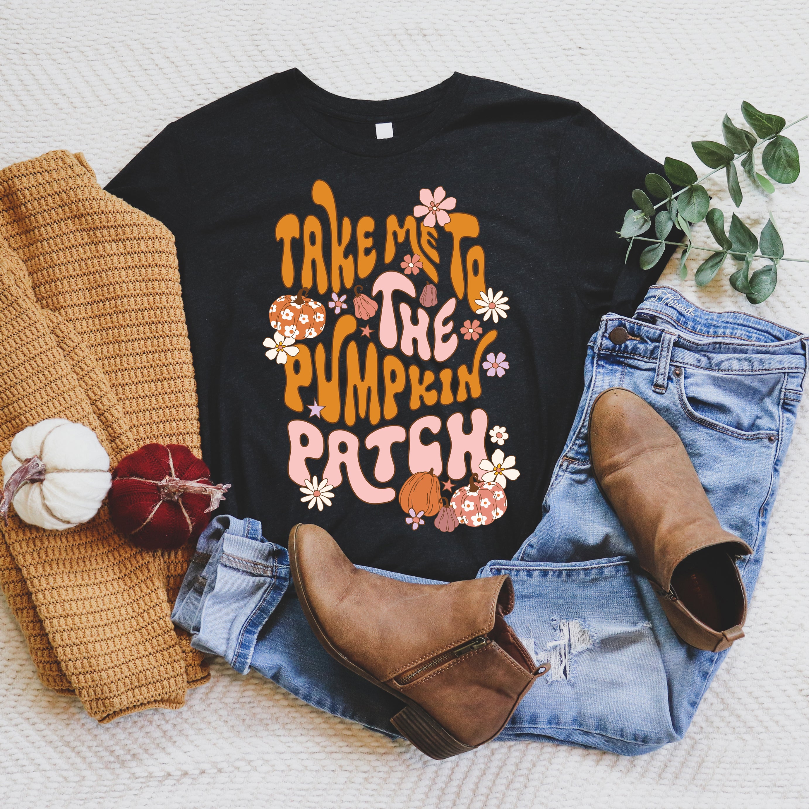 Take Me To The Pumpkin Patch Flowers | Short Sleeve Crew Neck