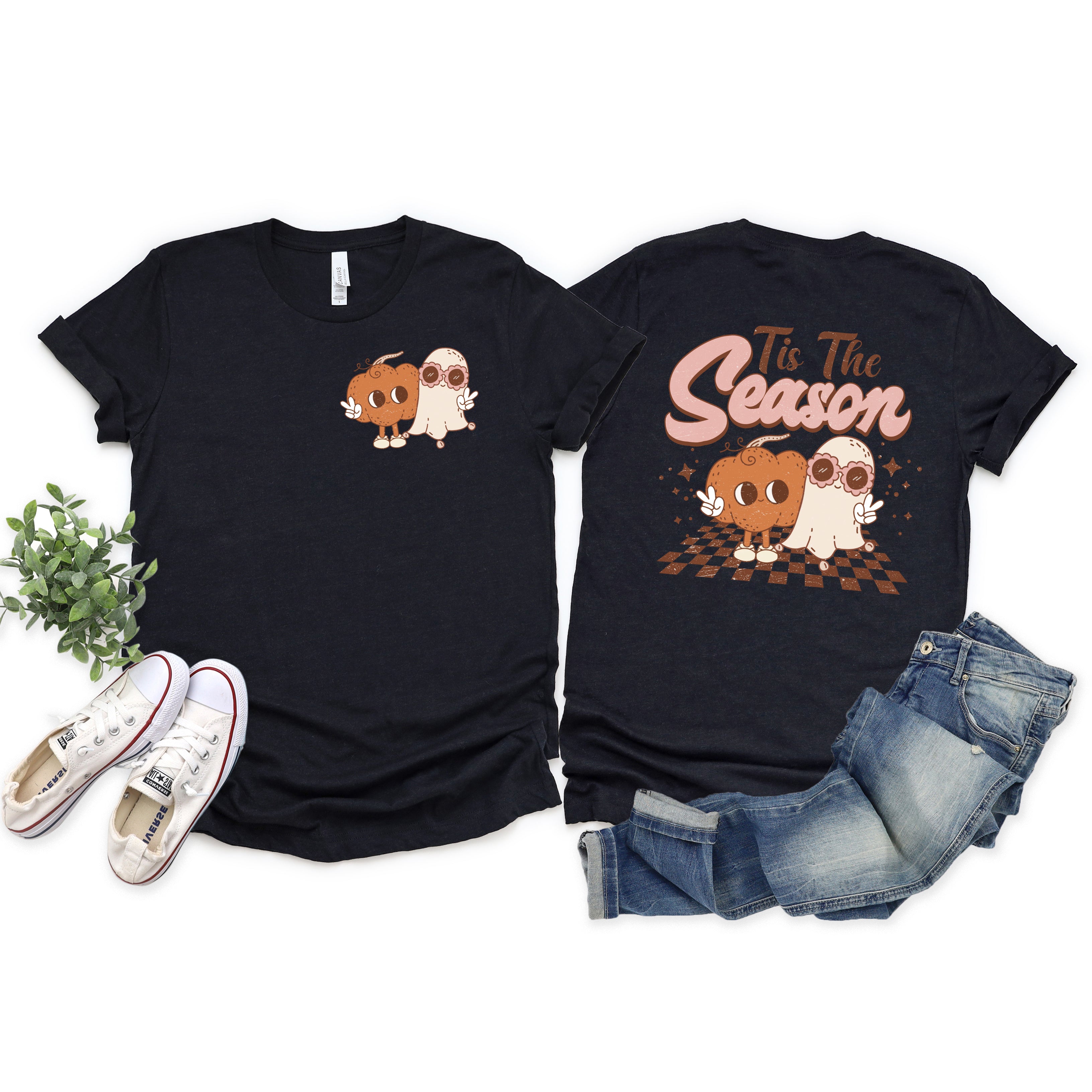 Tis The Season Pumpkin Ghost | Short Sleeve Crew Neck | Front and Back Ink