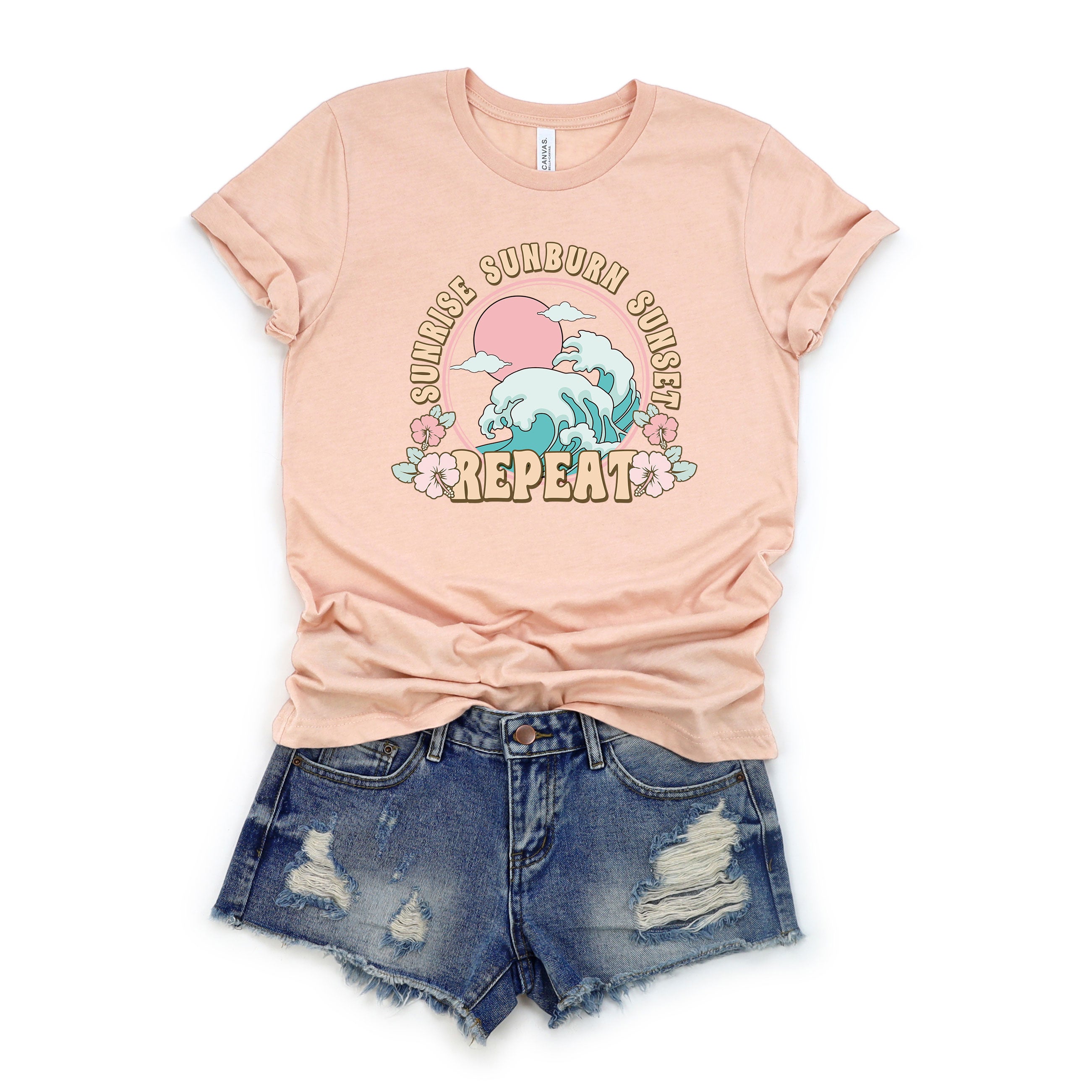 Sunrise Sunburn Sunset Repeat Wave | Short Sleeve Graphic Tee