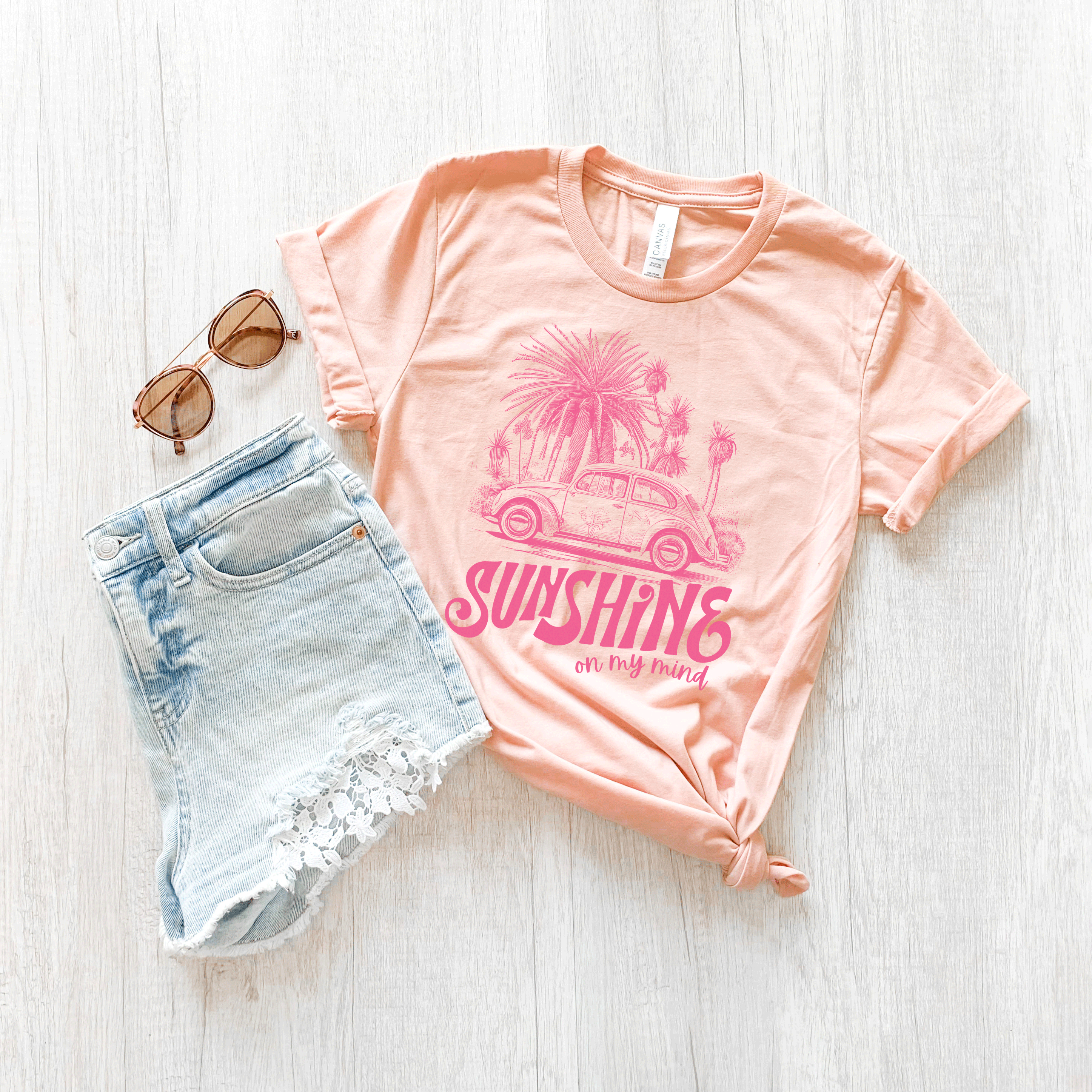 Sunshine On My Mind Car | Short Sleeve Crew Neck