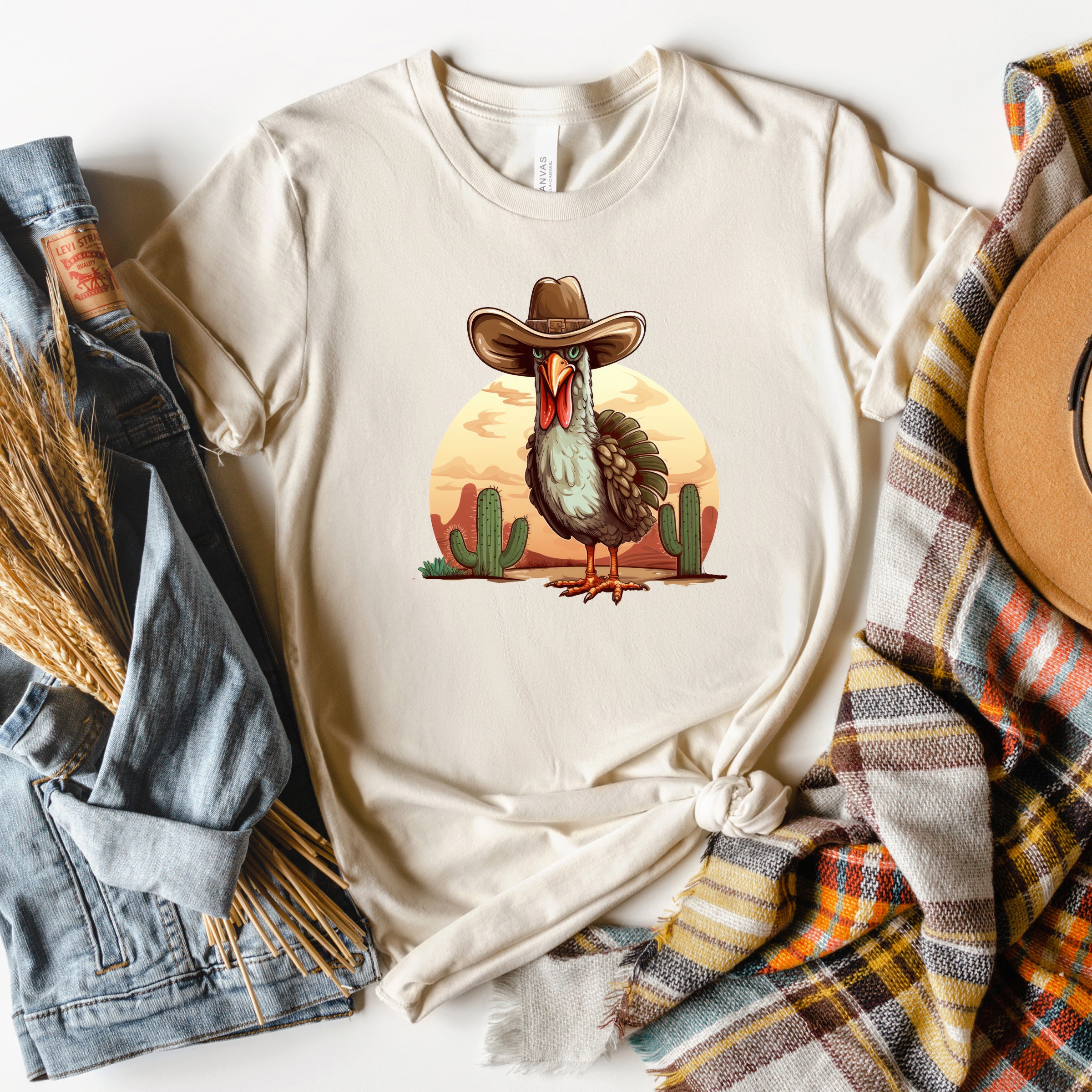 Turkey Bird Western | Short Sleeve Crew Neck