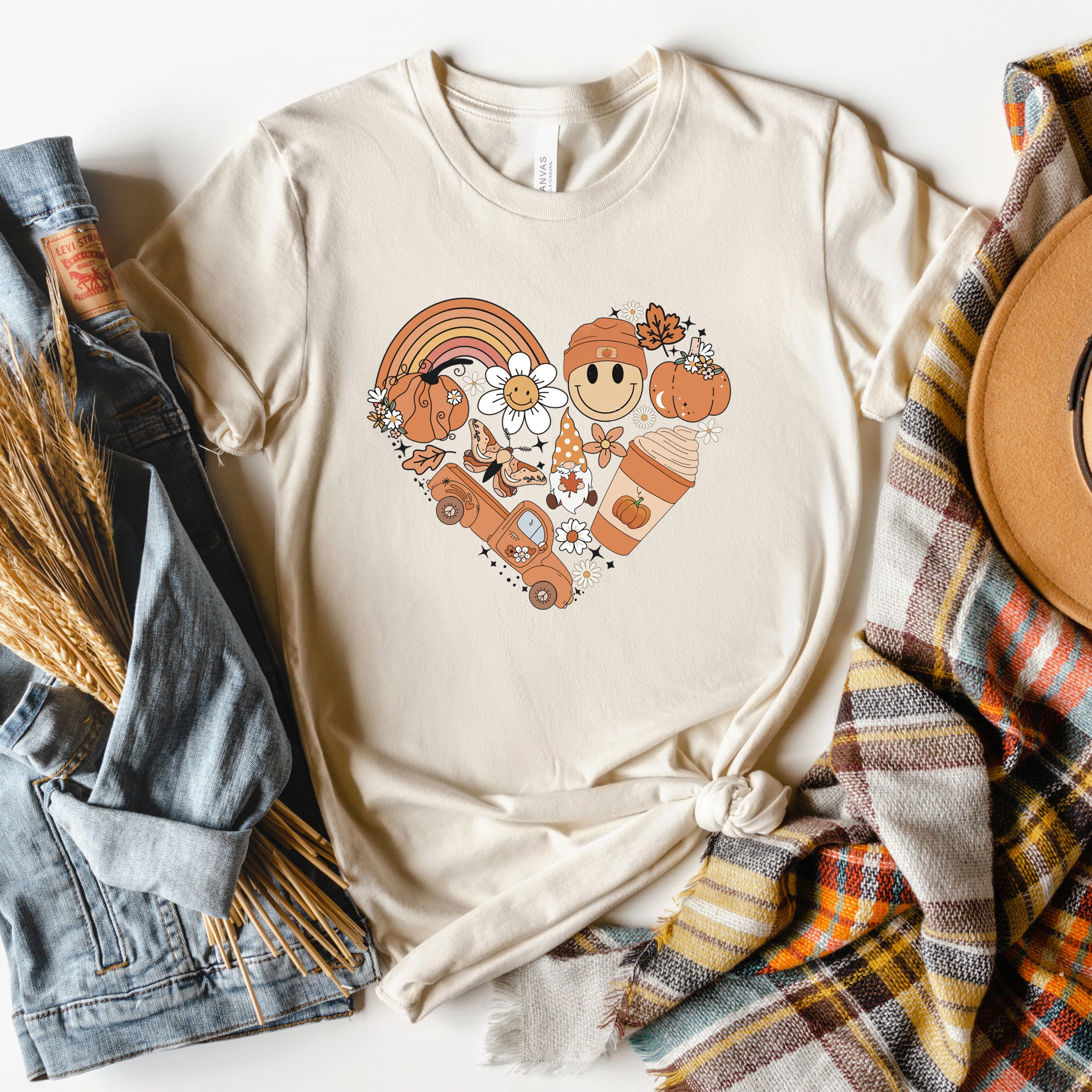 Fall Collage Heart | Short Sleeve Crewneck